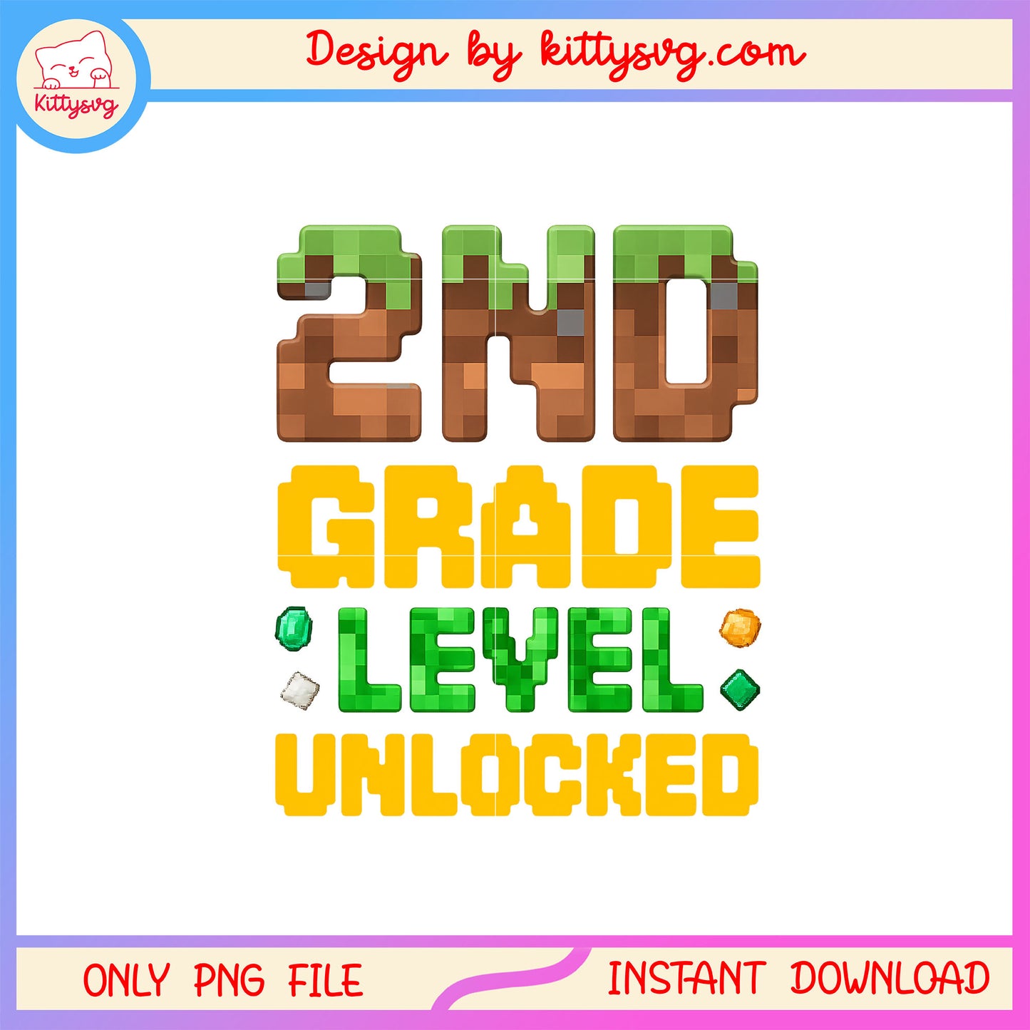 2nd grade level unlocked minecraft png, minecraft back to school png