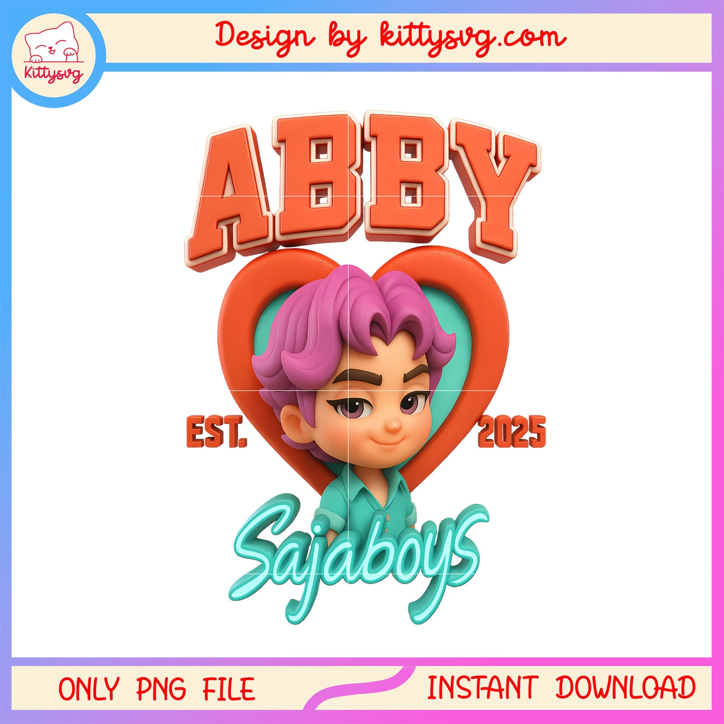 Abby sajaboys est 2025 heart design png
