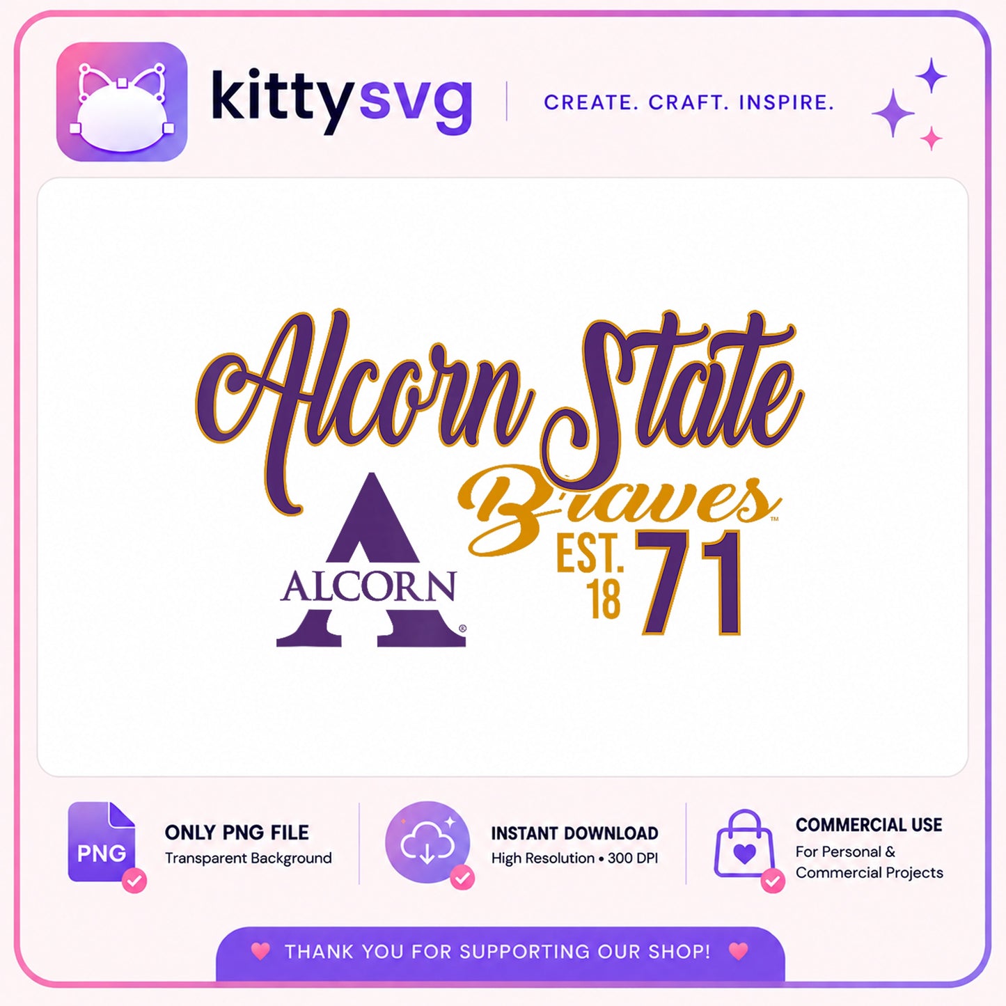 Alcorn State Braves PNG, HBCU College Football PNG, Est 1871 PNG