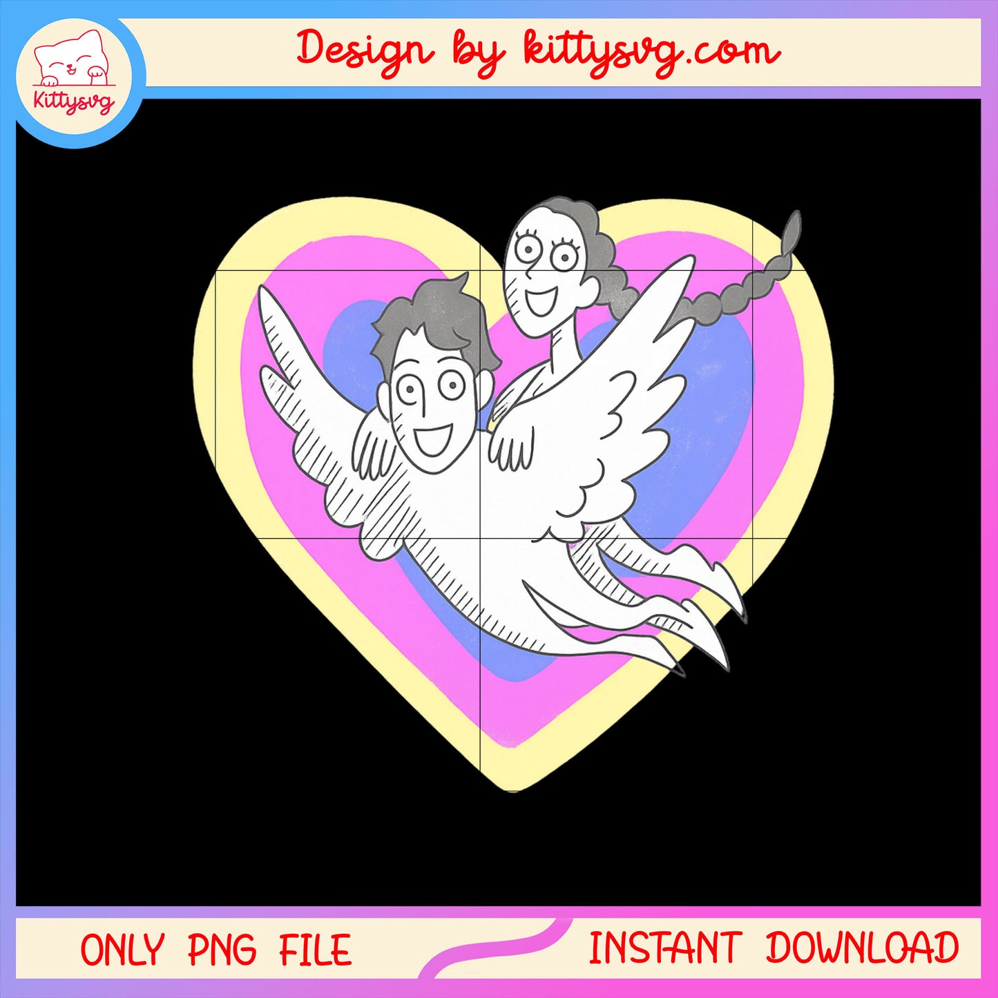Angel jinu and rumi heart shape png, k-pop demon hunters png