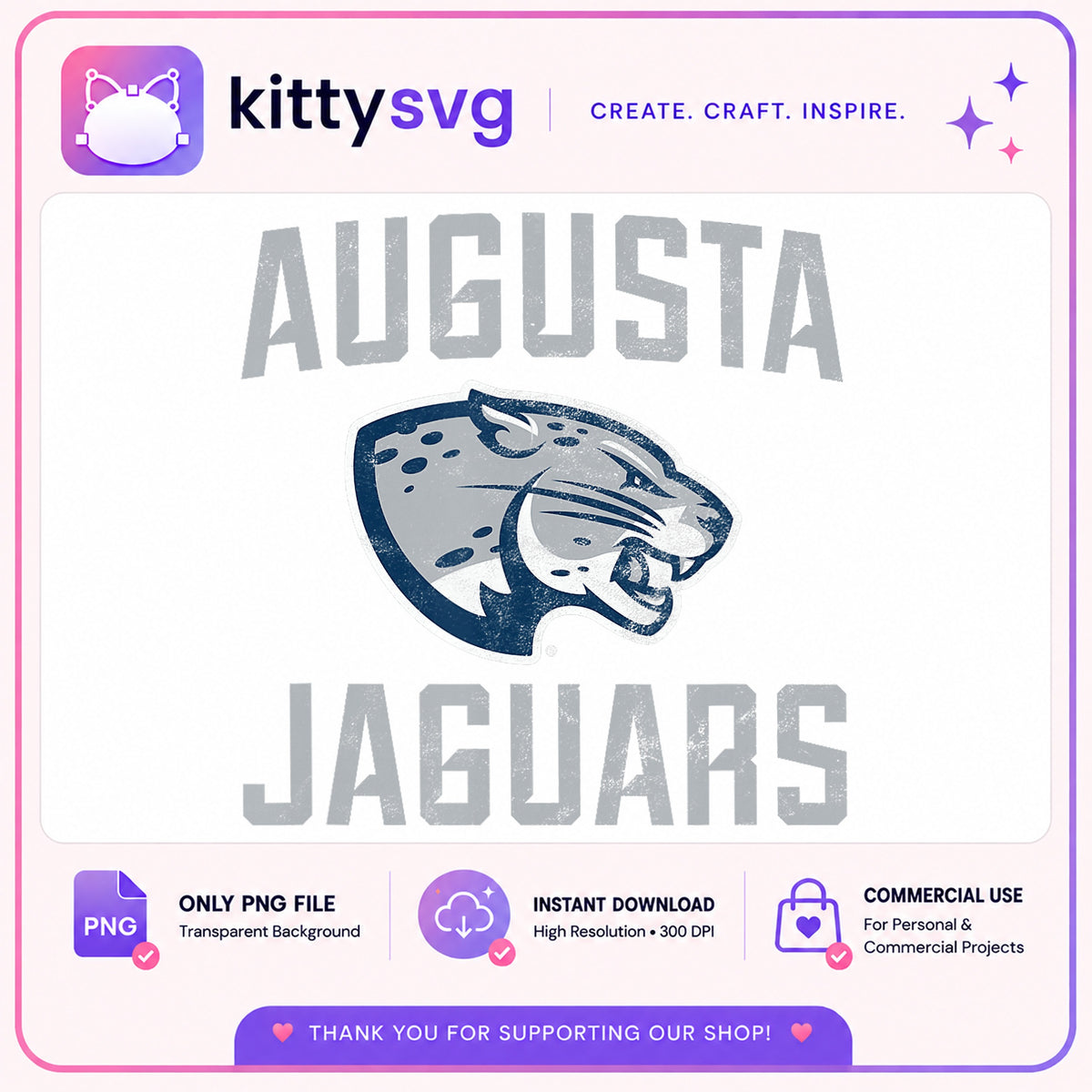 Augusta Jaguars PNG, College Sports Team Logo, Jaguar Mascot PNG