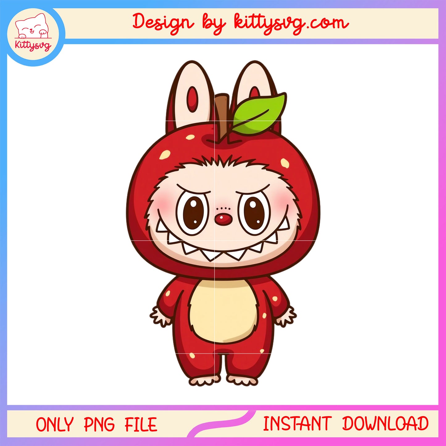 Baby labubu apple clothes doll design png, labubu clothes png