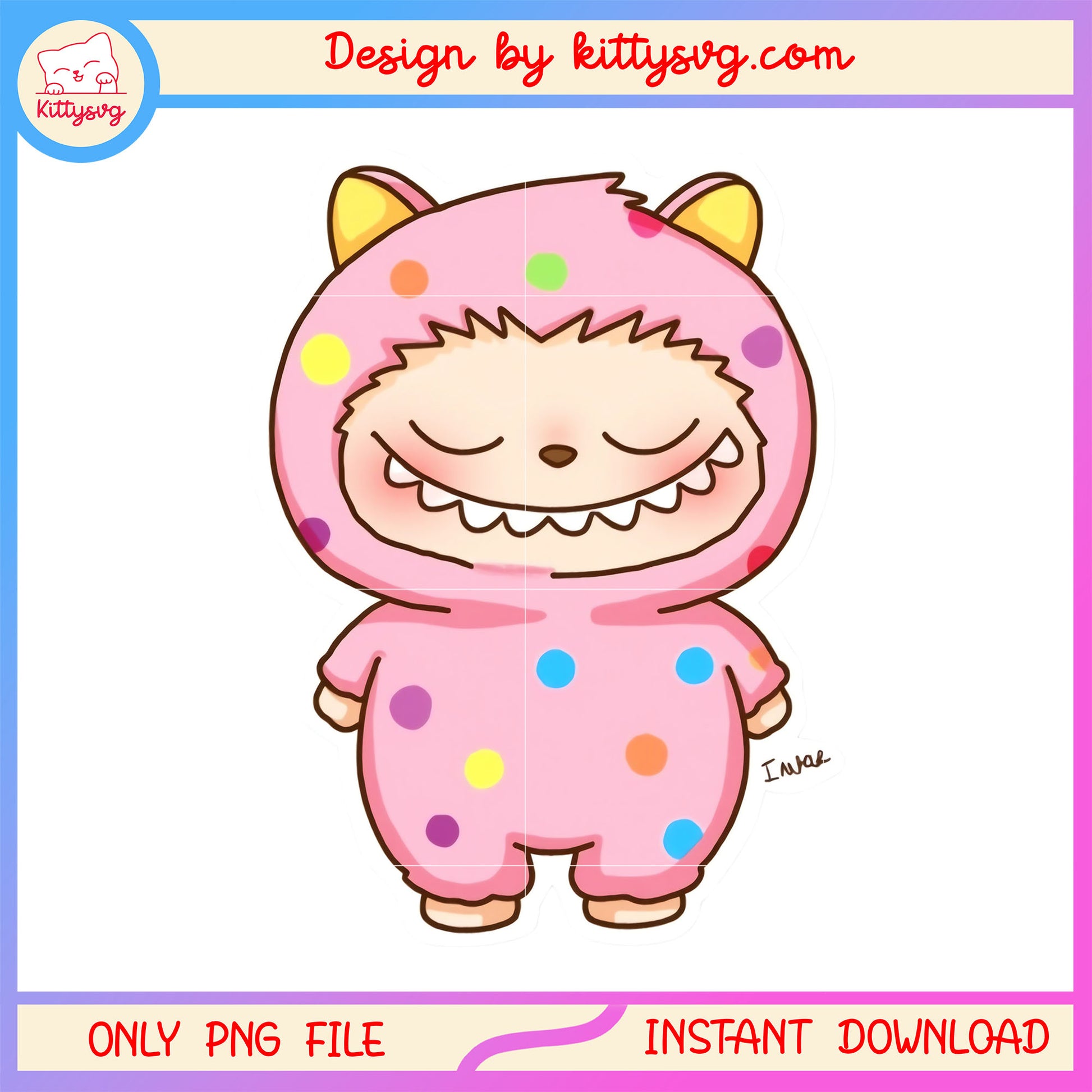 Baby labubu pink cute design png, labubu monster png, the monster png