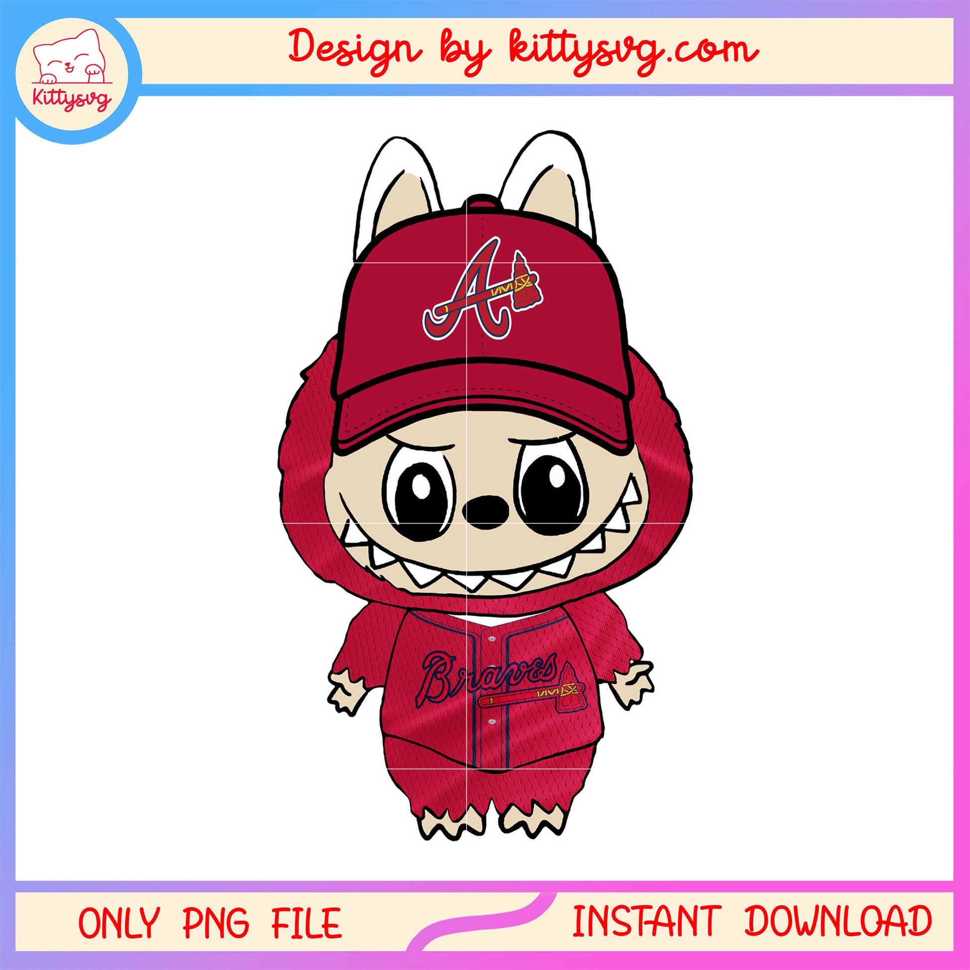 Baby monster labubu atlanta braves doll clothes png, atlanta braves png