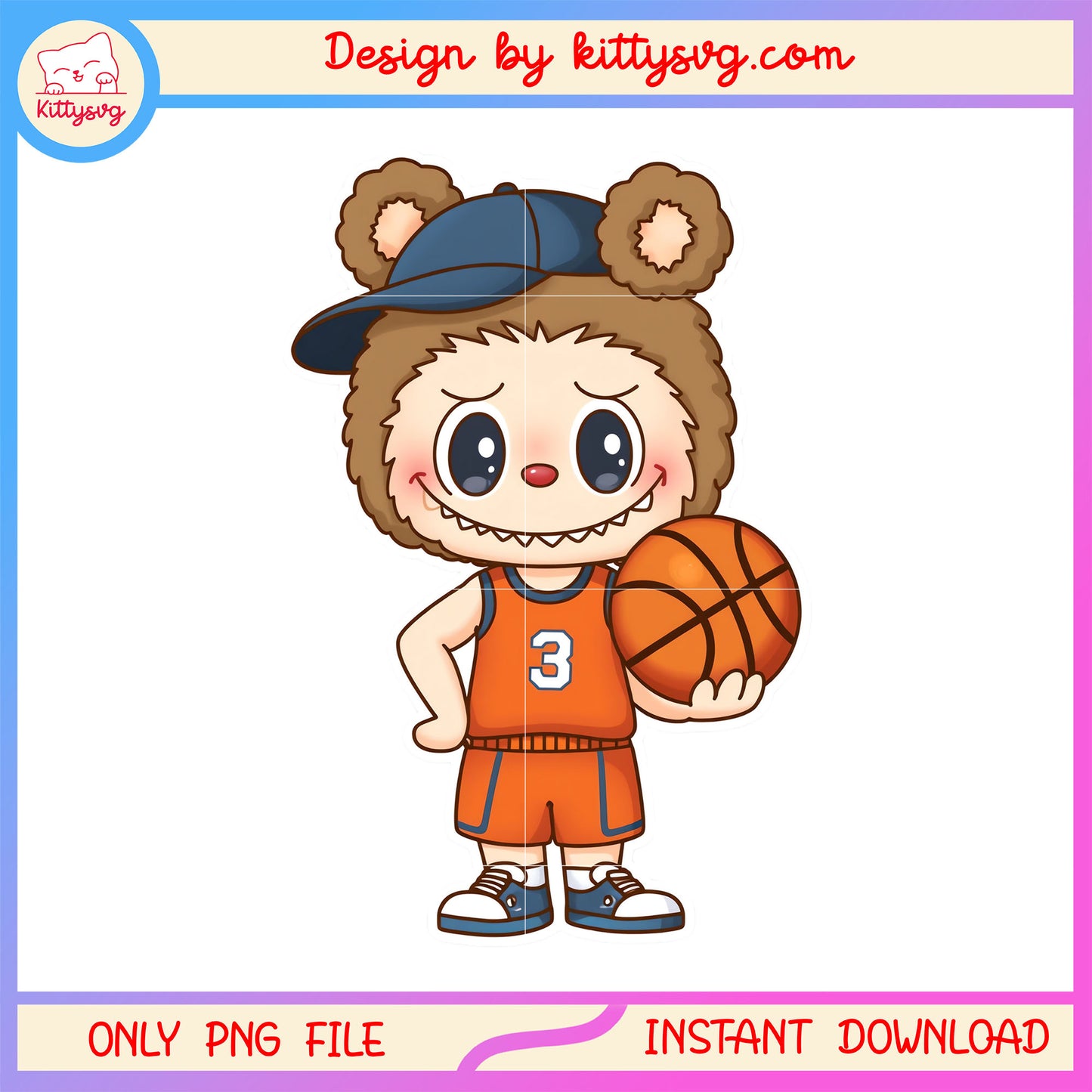 Basketball player labubu monster clothes design png, labubu dolls png