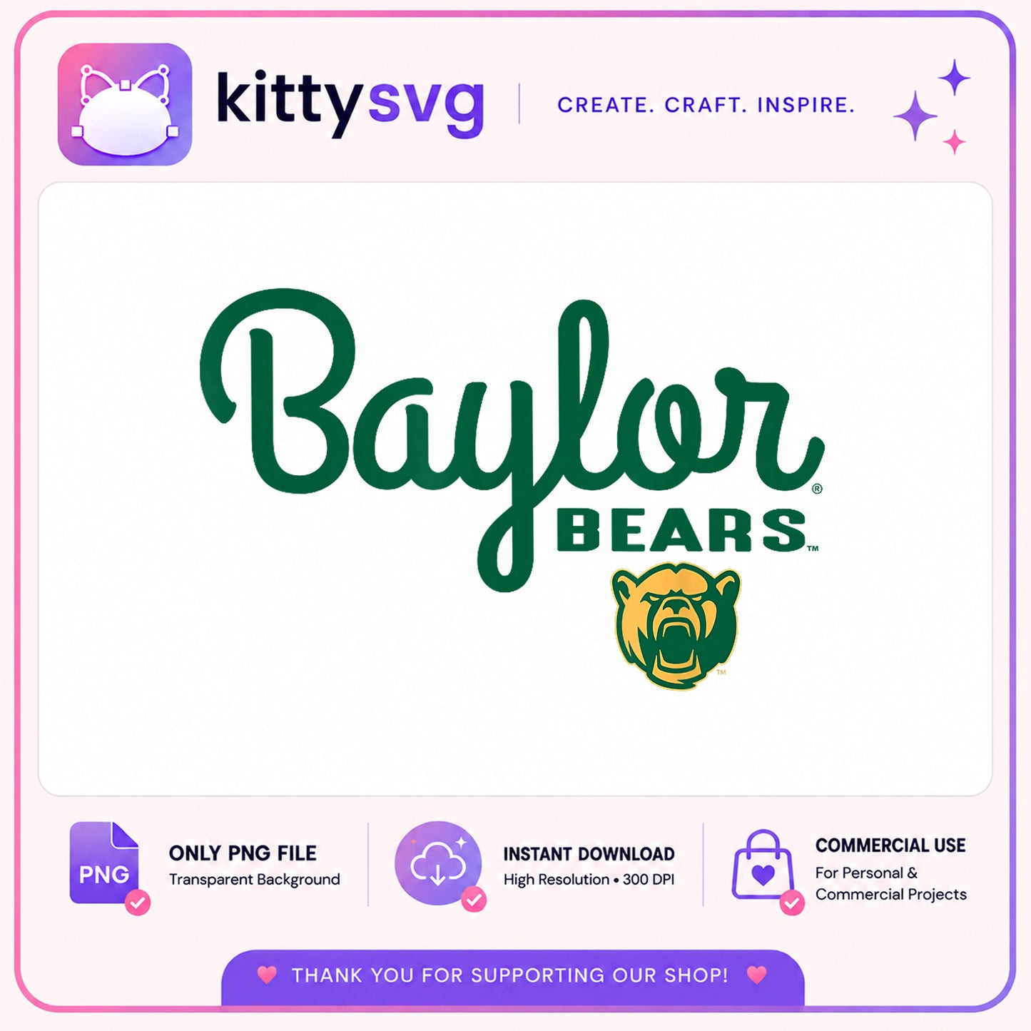 Baylor Bears PNG, College Football Team PNG, Bear Mascot PNG