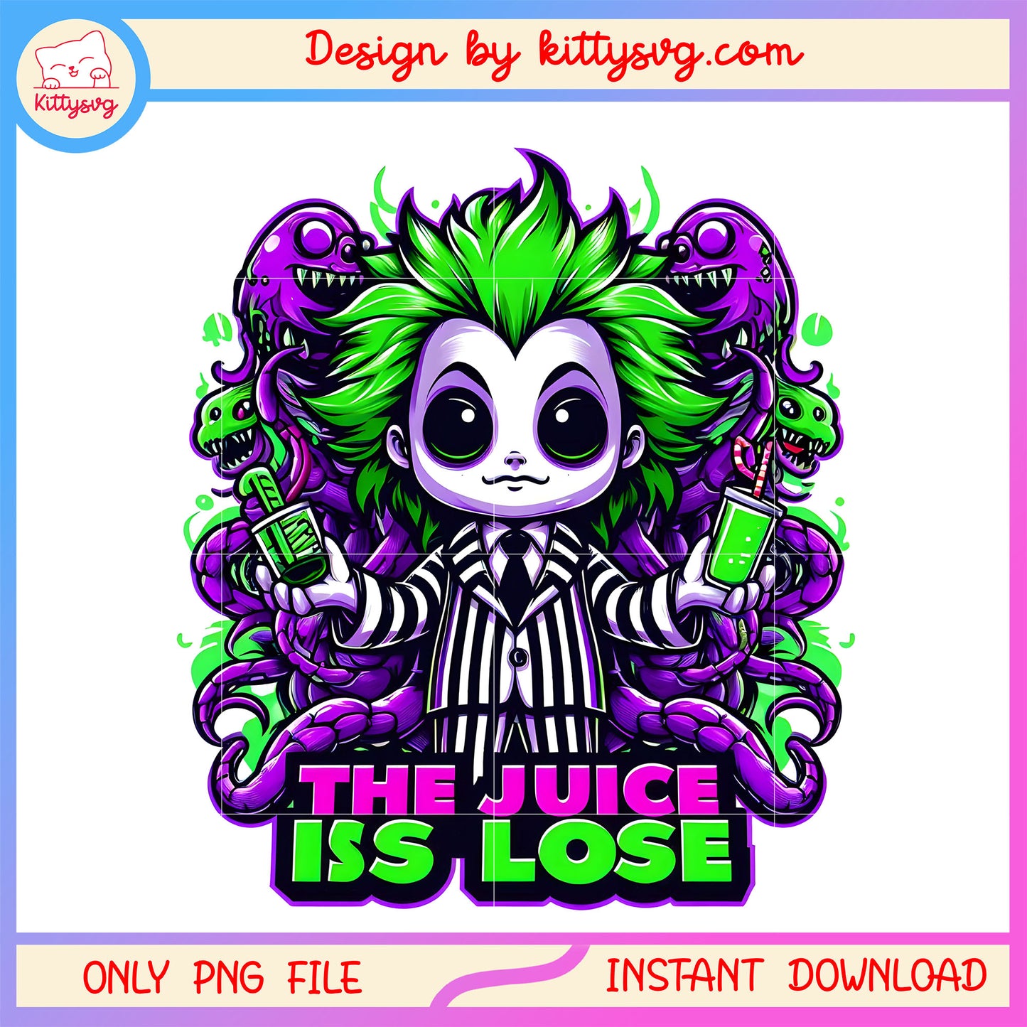 Beetlejuice chibi the juice it lose png, Beetlejuice portrait png