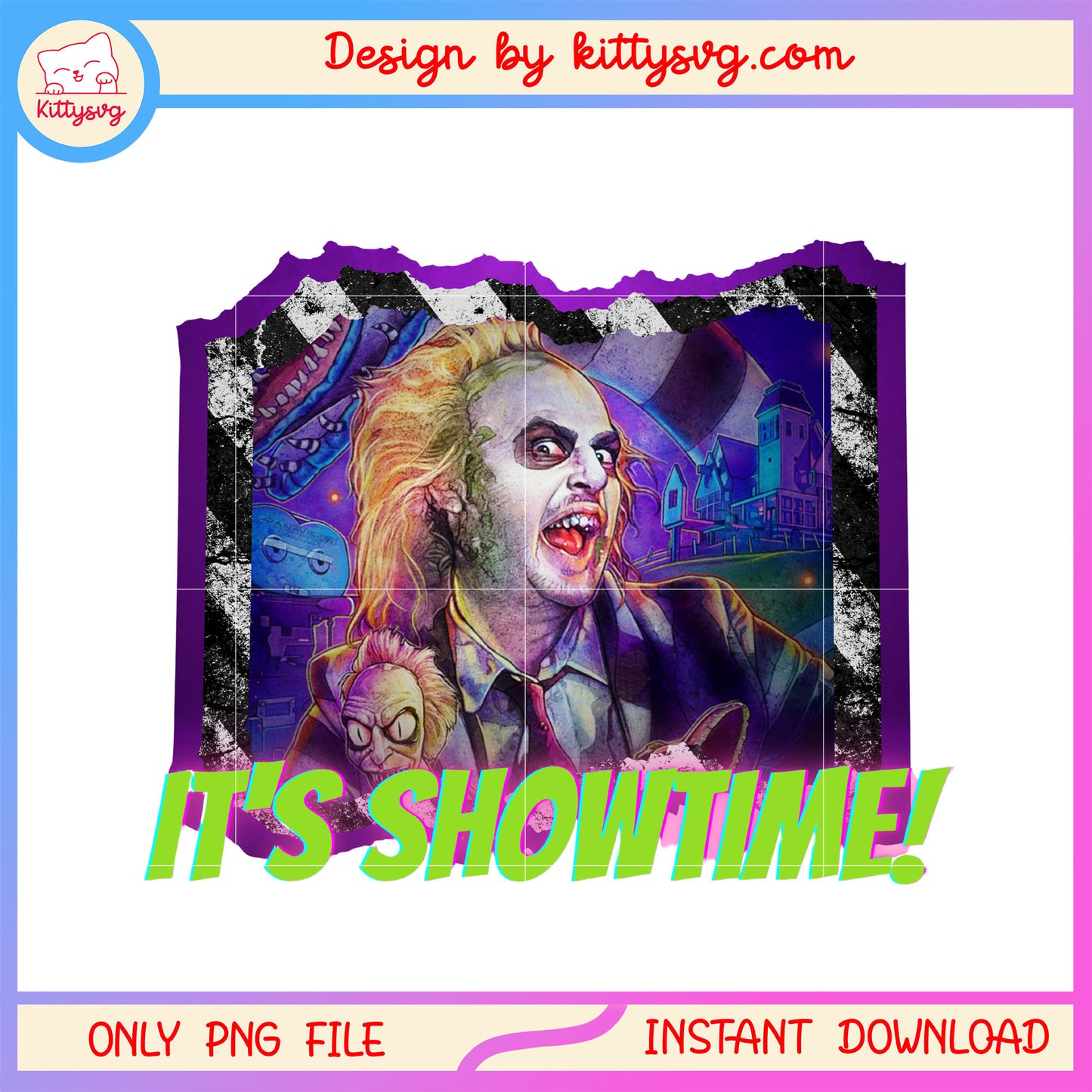 Beetlejuice it's showtime frame png, Beetlejuice horror show png