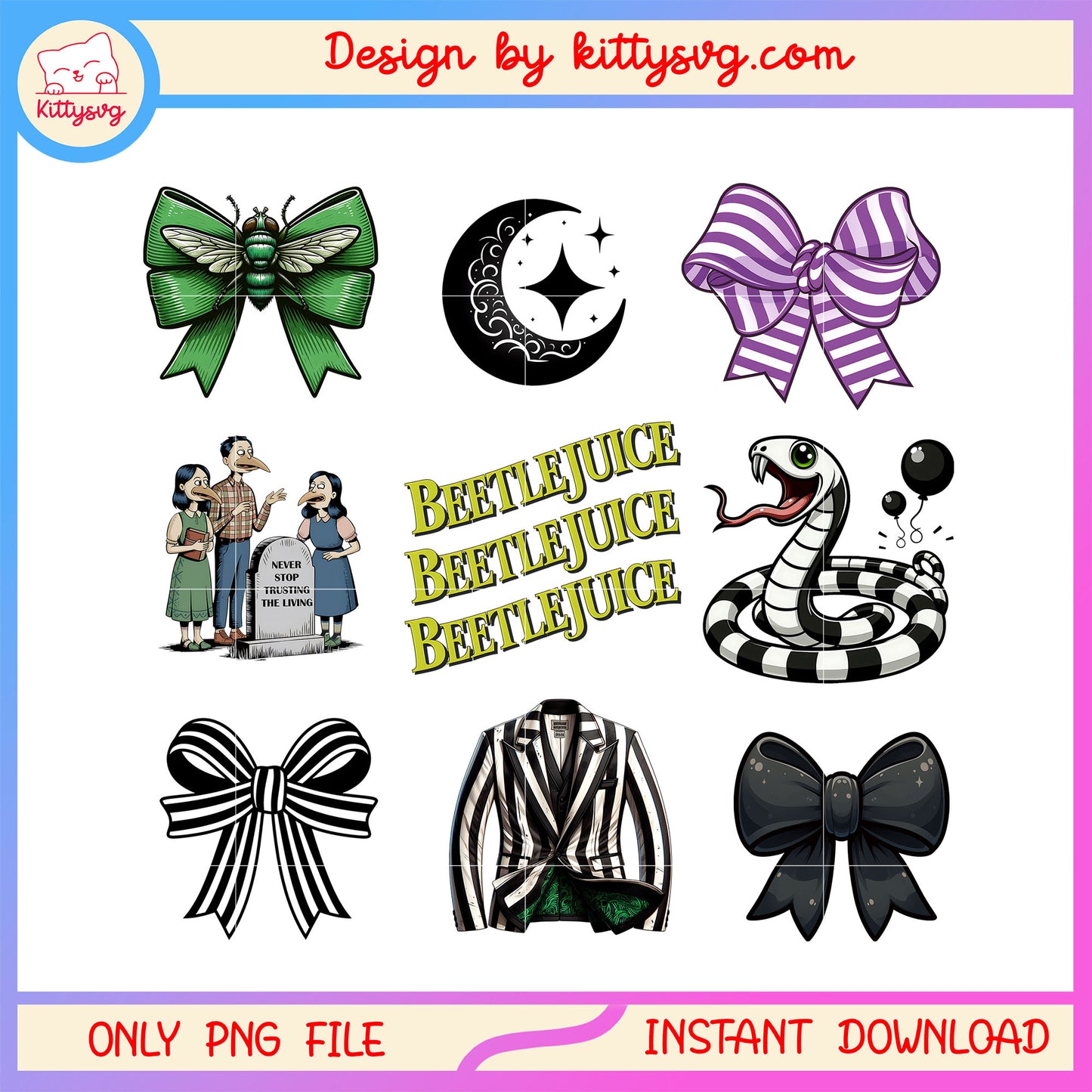 Beetlejuice pants bow png, Beetlejuice and halloween bow png