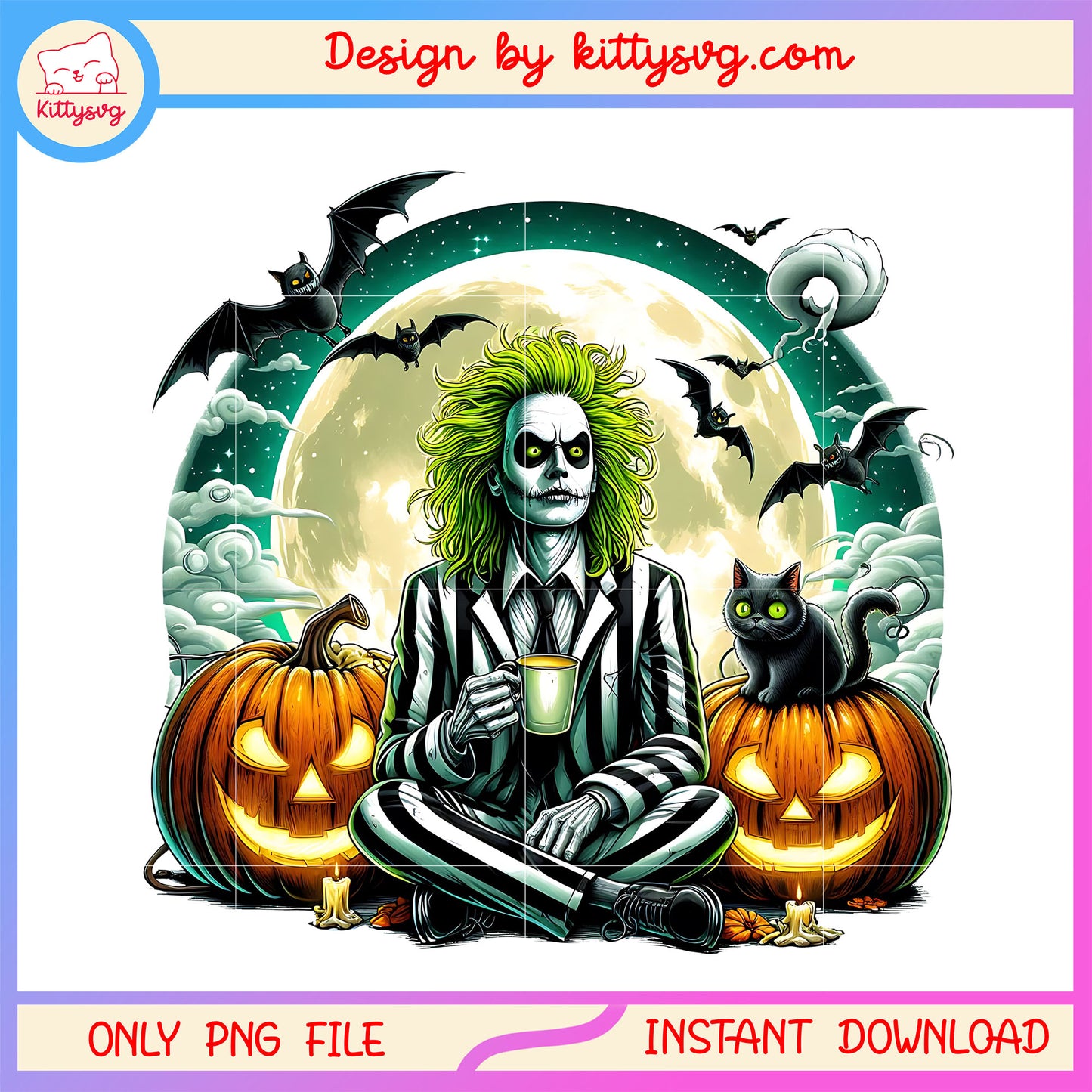 Beetlejuice pumpkin halloween design png, beetlejuice halloween png