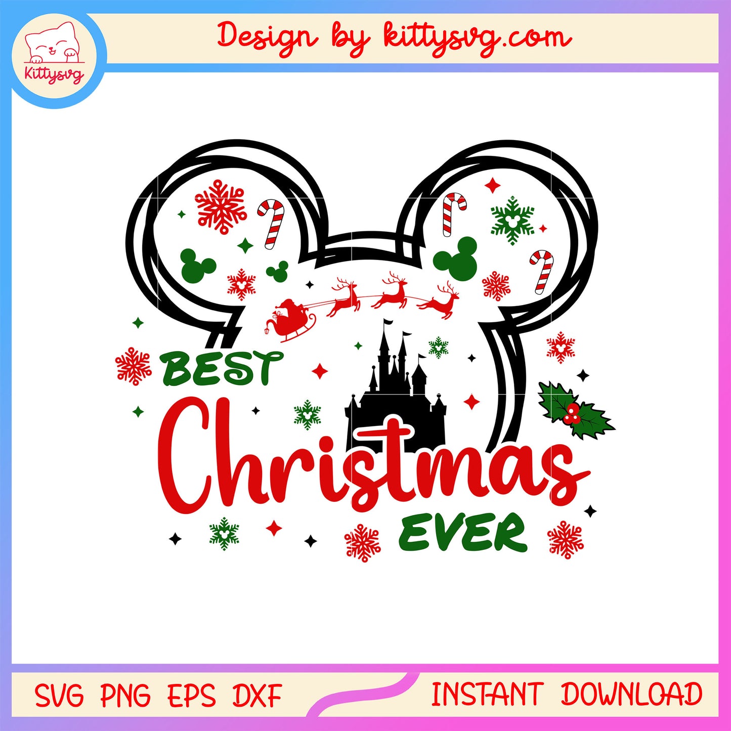 Best christmas ever mickey ear design svg