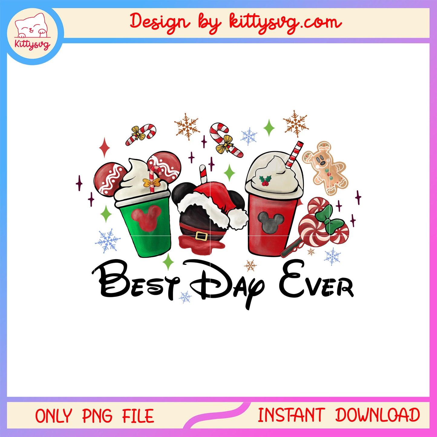 Best day ever christmas disney ear png, disney cartoon png