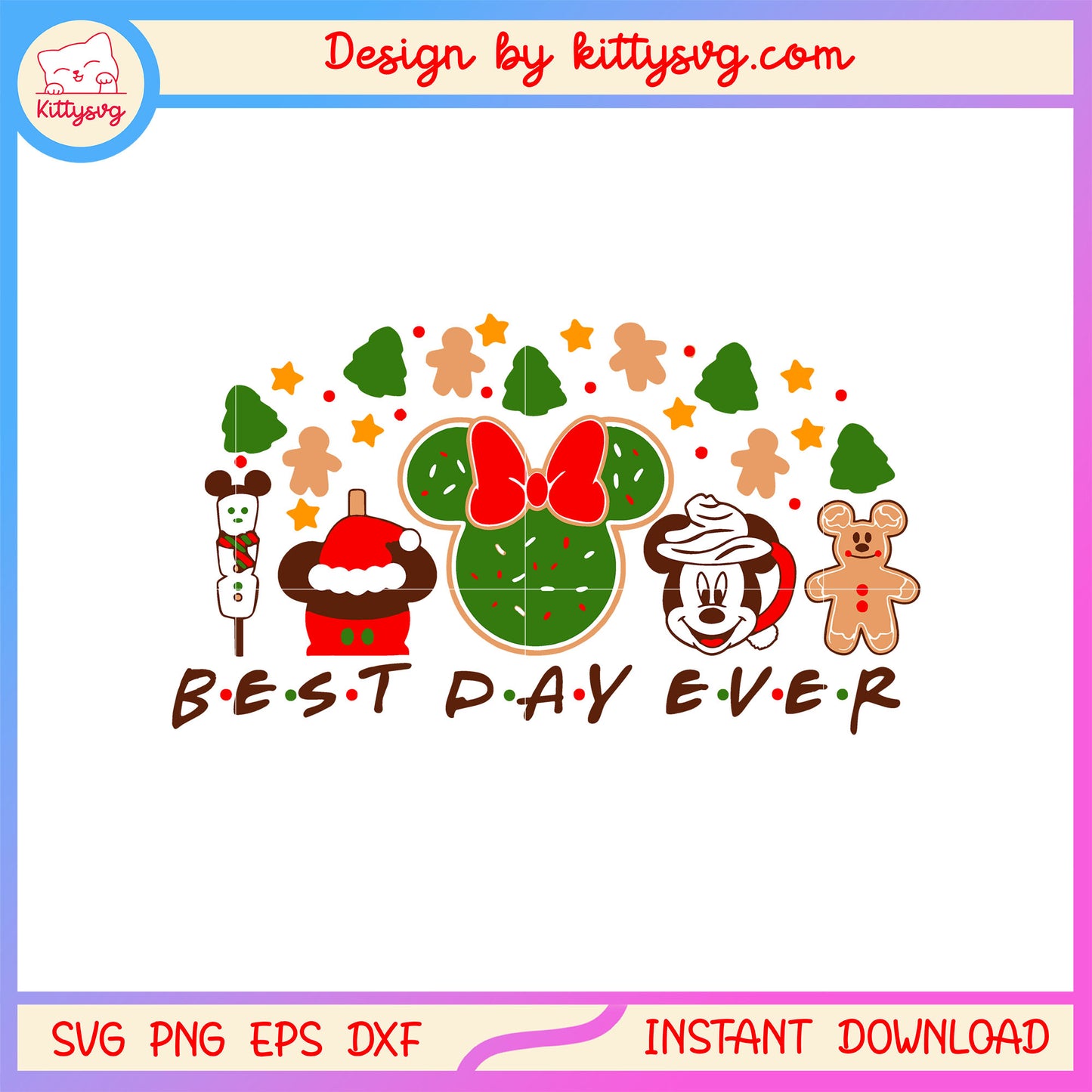 Best day ever disney minnie ear cookies svg, christmas cookies svg