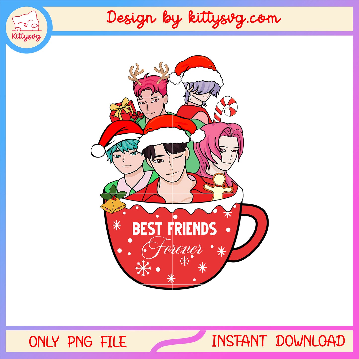 Best friends forever saja boys christmas cup png, saja boys cast png