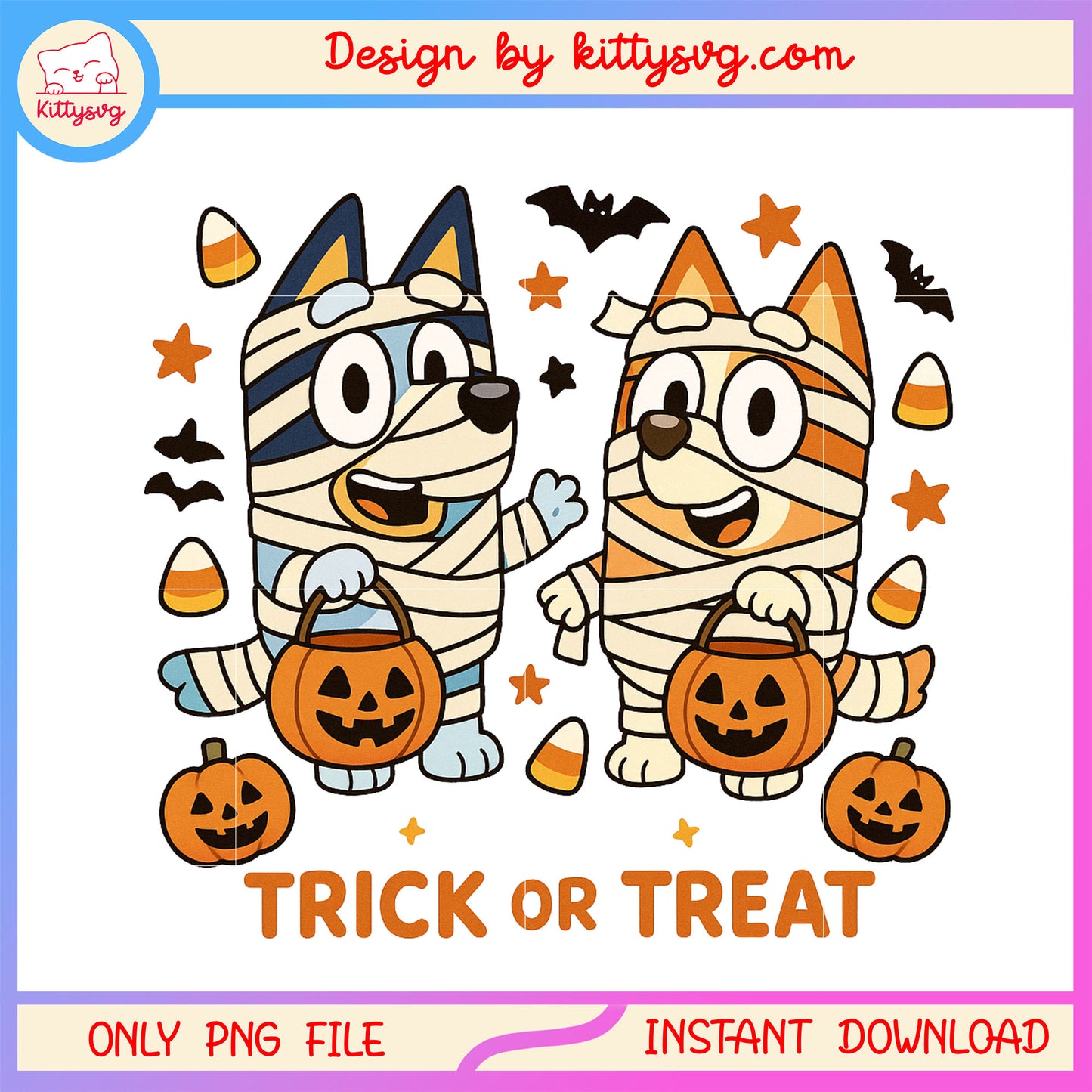 Bingo bluey halloween trick or treat png, halloween spirit png