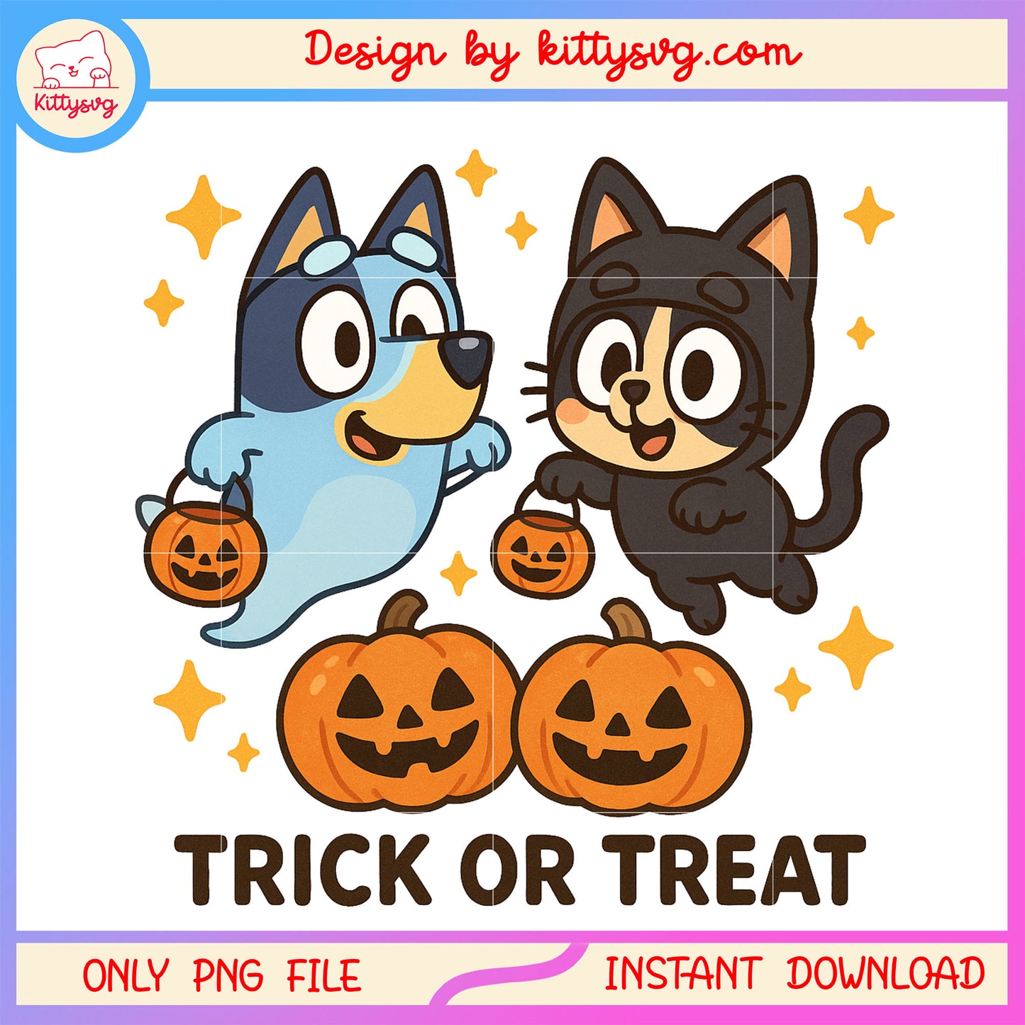 Bingo bluey trick or treat png, halloween cartoon png