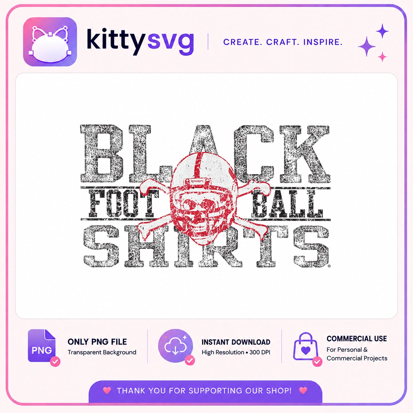 Blackshirts Football PNG, Nebraska Huskers PNG, Skull PNG