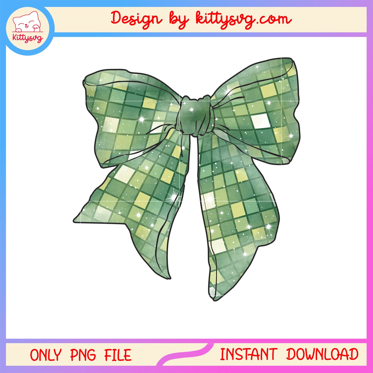 Bow green checkered patrick png, st patrick's day bows png