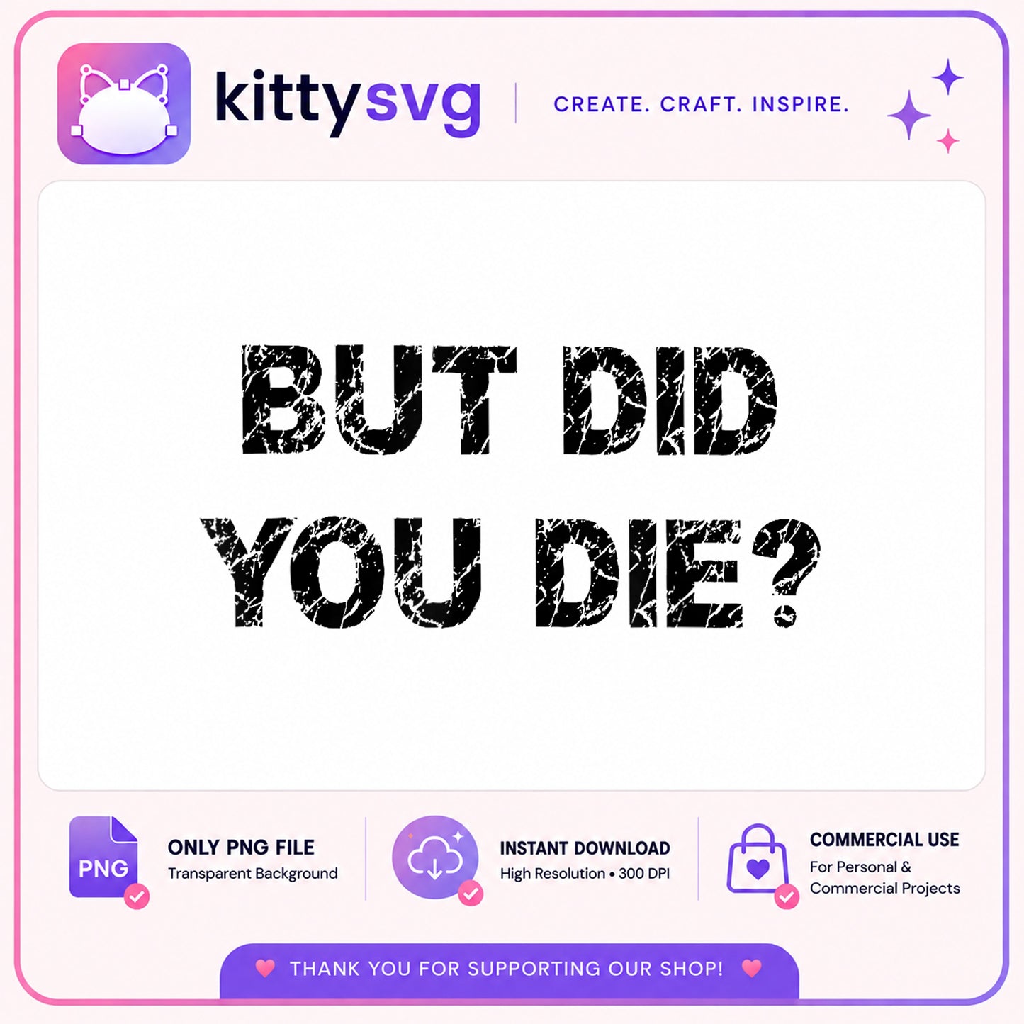 But Did You Die PNG, Funny Sarcastic Quote PNG, Grunge PNG