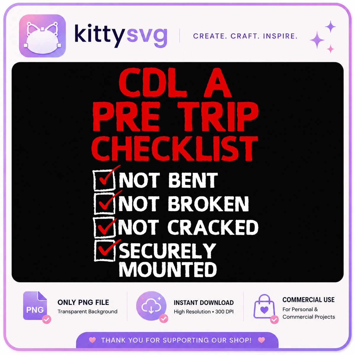 CDL A Pre Trip Checklist PNG, Truck Driver PNG, Trucker PNG
