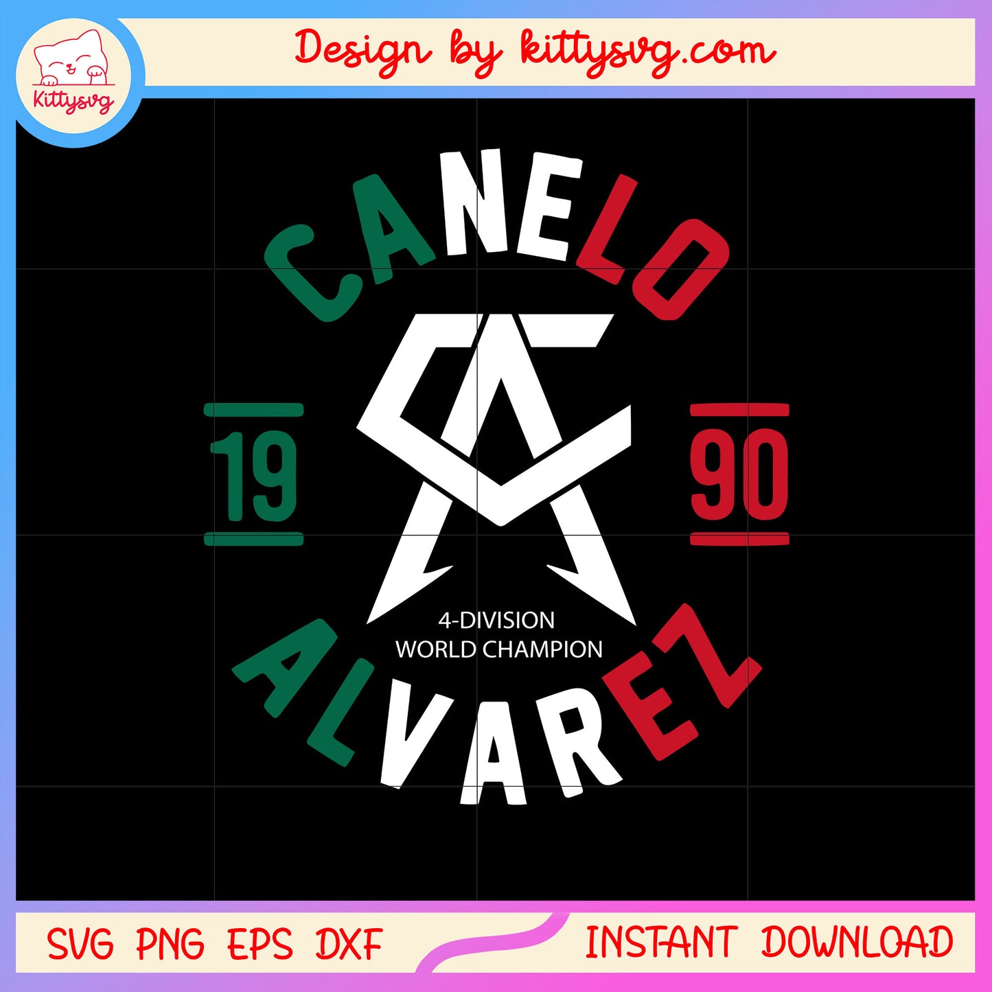 Canelo alvarez 1990 logo design svg, boxers world champions svg