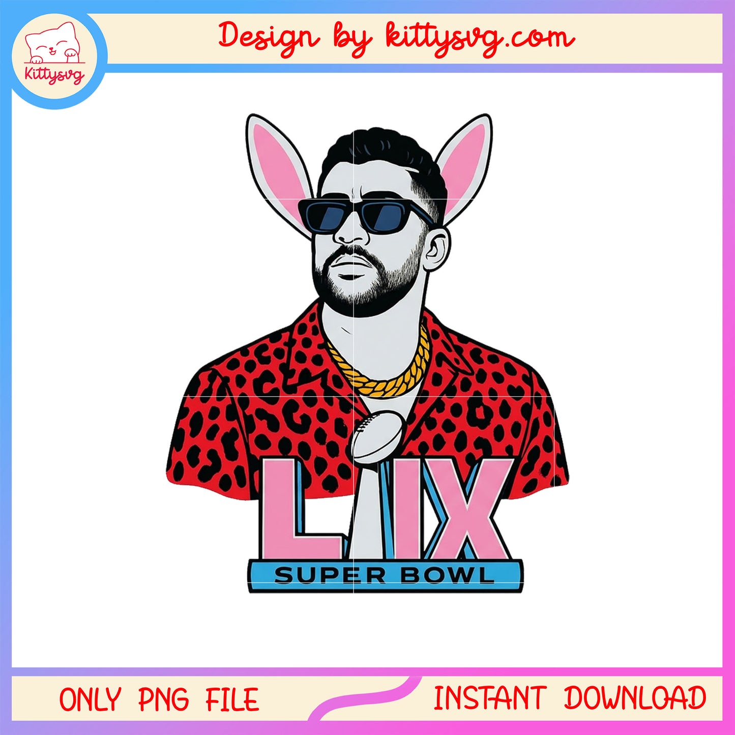 Cartoon super bowl lix png, bad bunny nfl png, benito bowl png