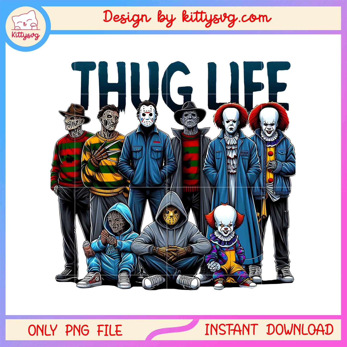 Cast of halloween films thug life png, horror characters png