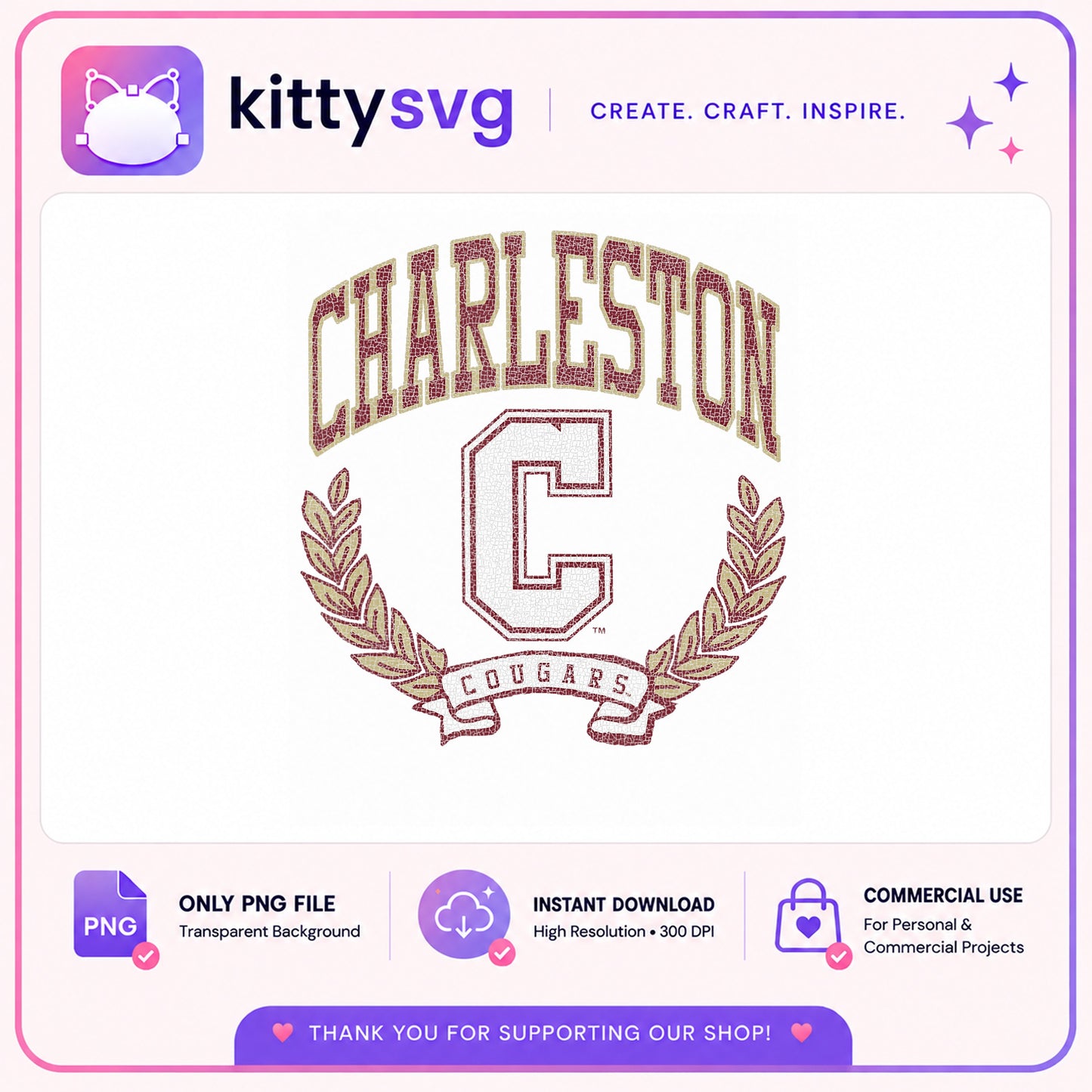 Charleston Cougars PNG, College Of Charleston, Cougars PNG