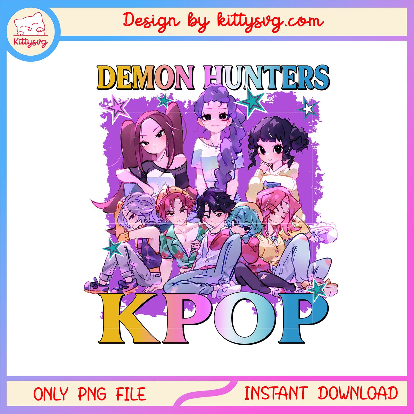 Chibi huntrix and saja boys png, kpop demon hunters kpop group png