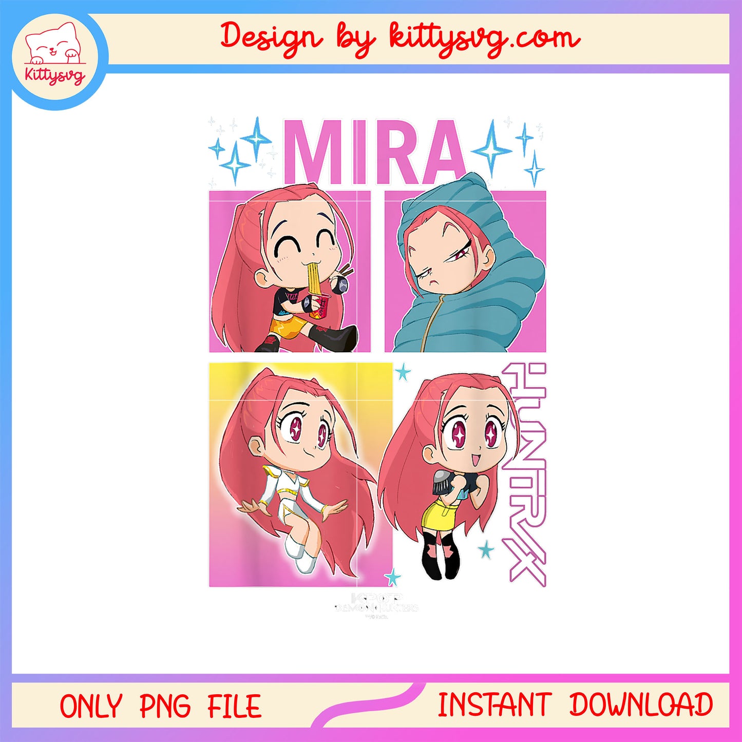 Chibi mira huntrix member design png, huntrix mira member png