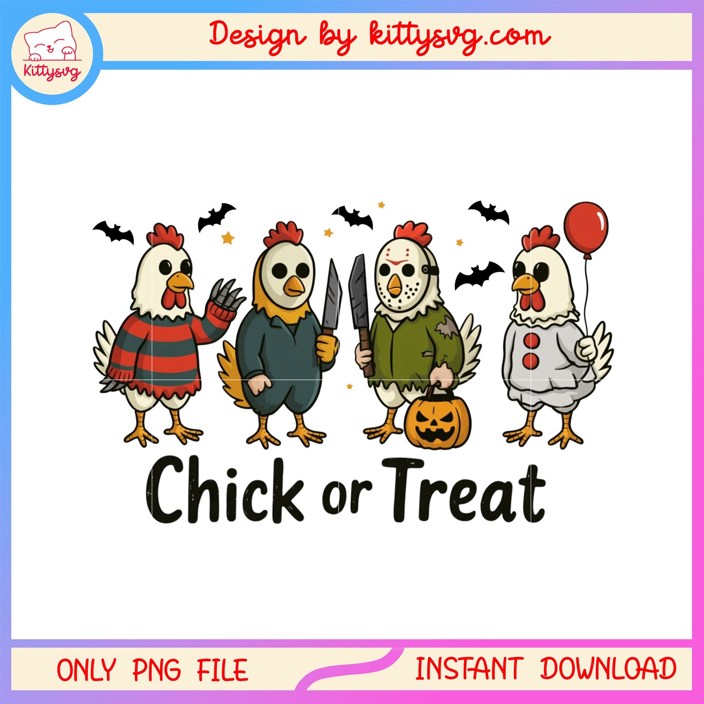 Chick or treat chicken halloween custome png, halloween chicken png