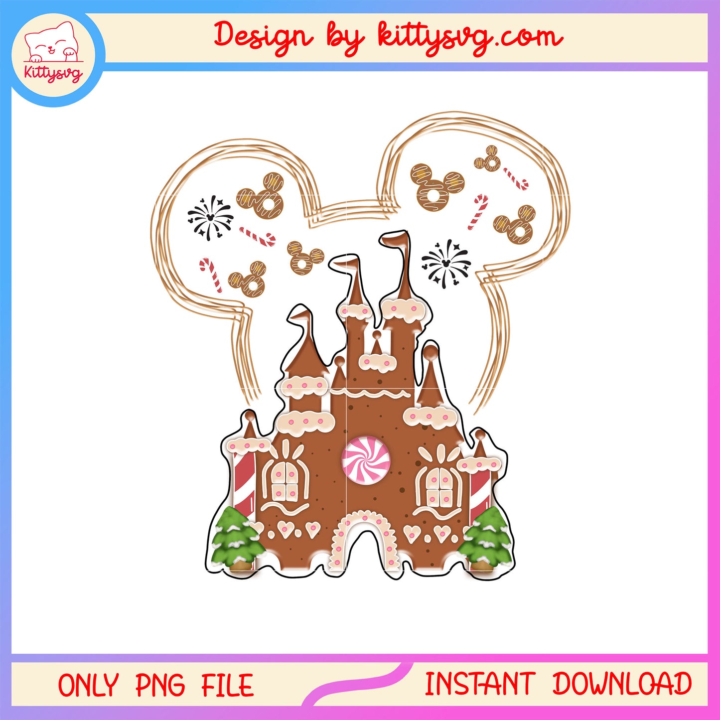 Christmas disney castle mickey png, disney mickey christmas png