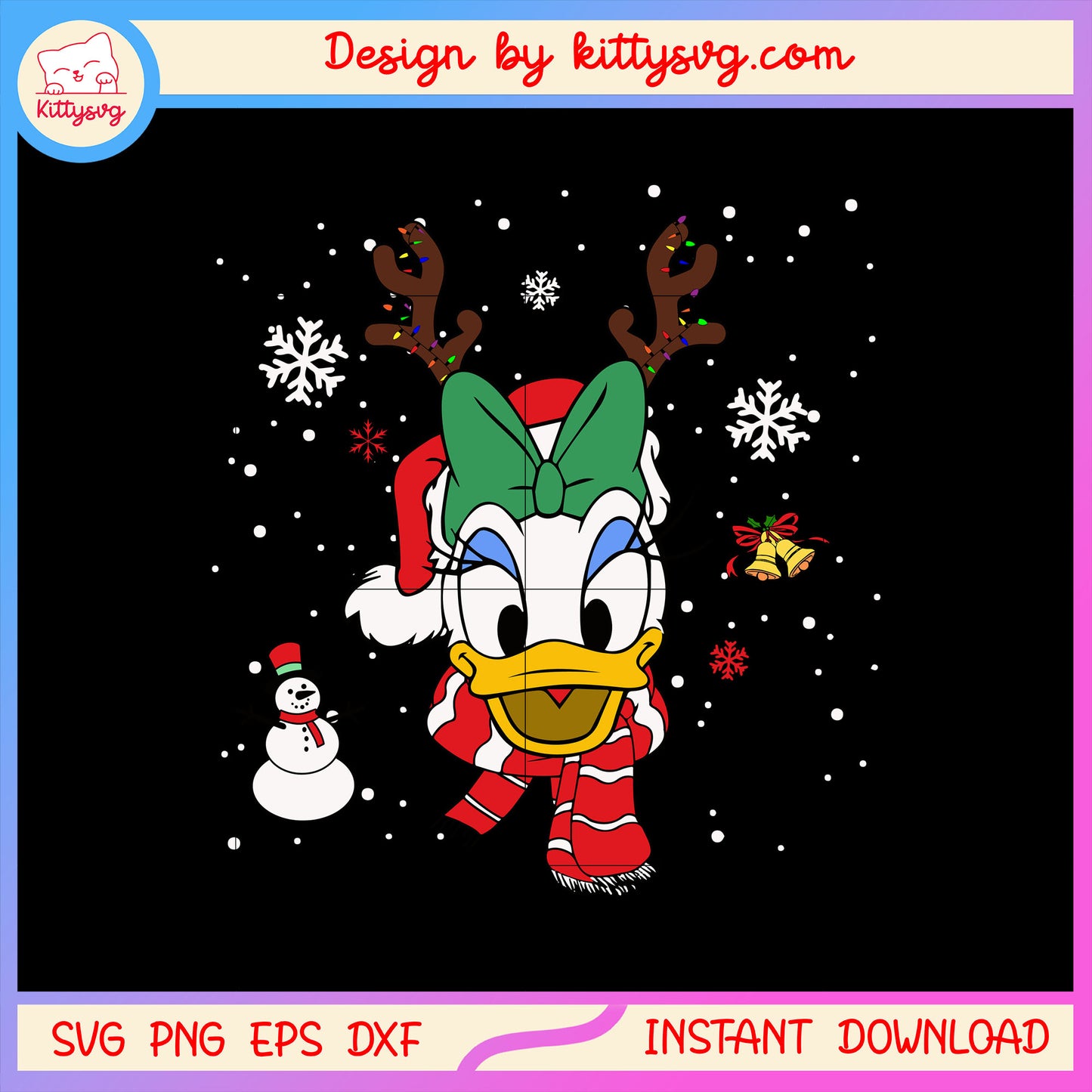 Christmas disney daisy coquette cozy svg, daisy duck svg