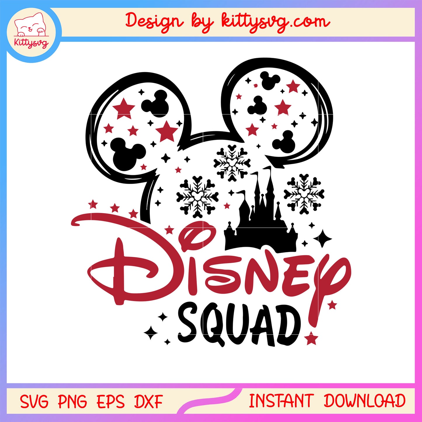 Christmas disney squad mickey ear svg, christmas disney ears svg