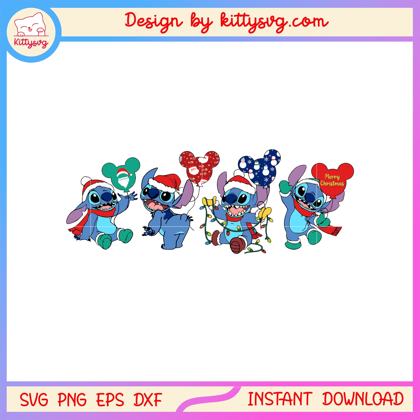 Christmas disney stitch lilo clipart svg, lilo and stitch svg