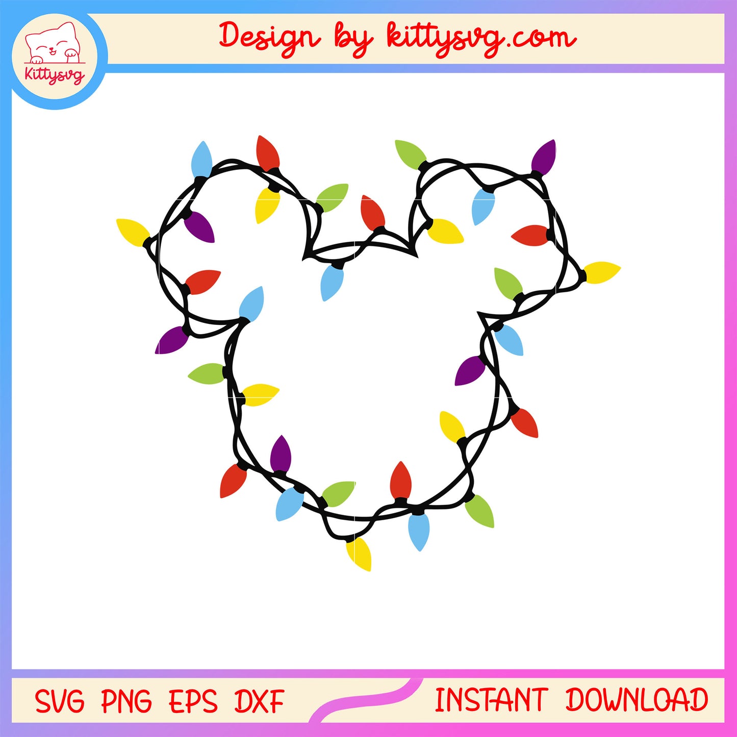 Christmas flashing lights disney mickey svg, mickey mouse svg