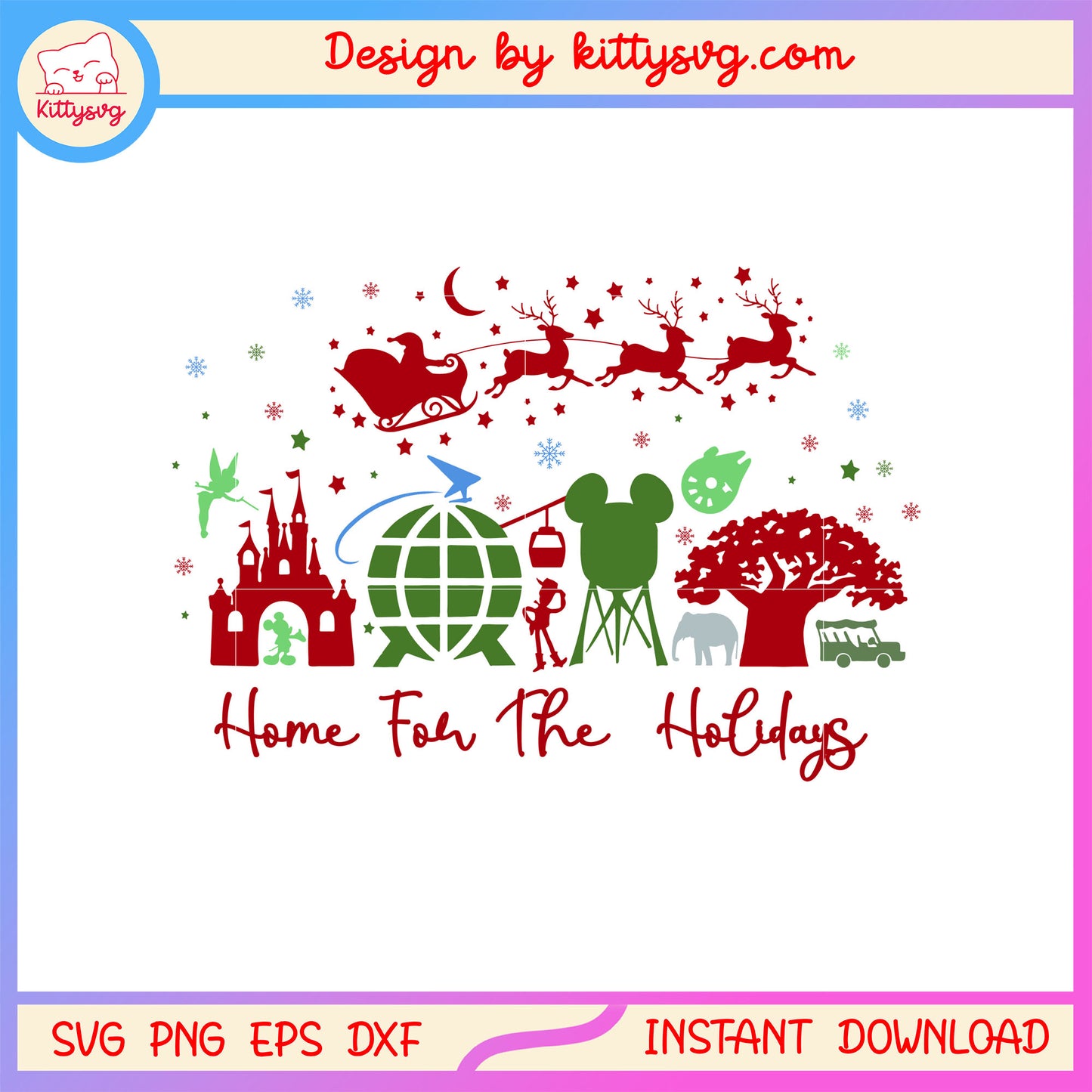Christmas home for the holidays disney world svg, disney world svg