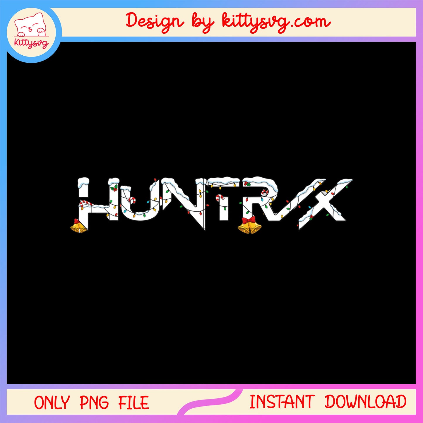 Christmas huntrix kpop demon hunters design png, huntrix png
