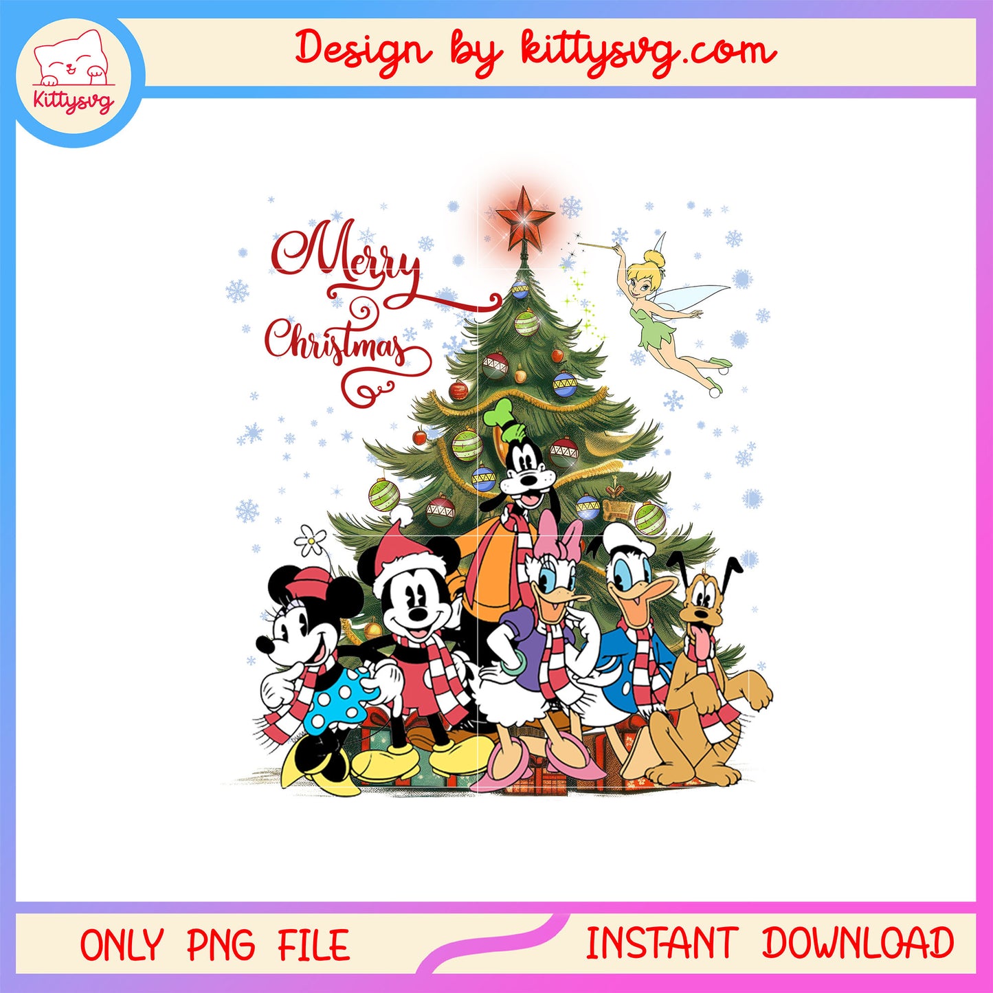 Christmas star tree mickey friends tinkerbell png, mickey mouse png