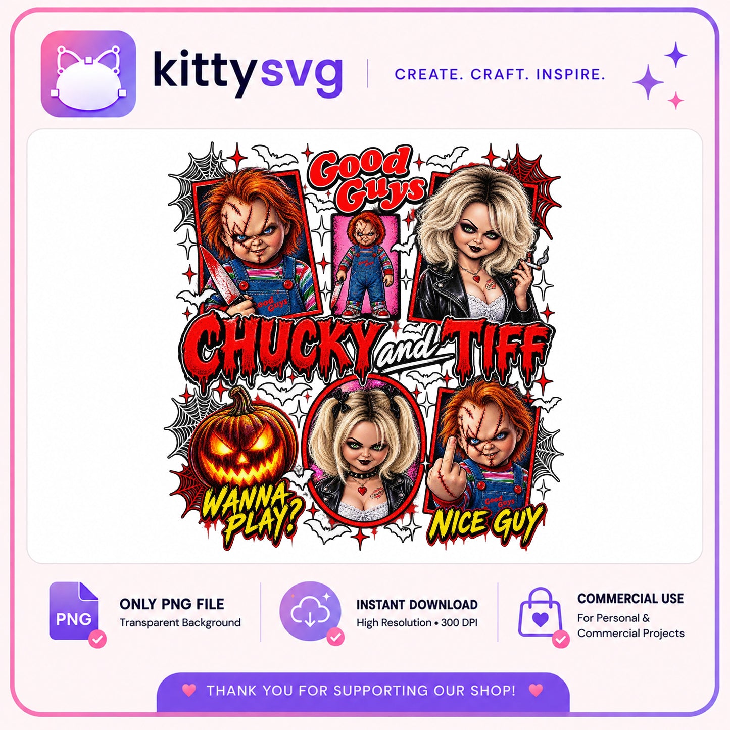 Chucky And Tiff PNG, Good Guys Halloween PNG, Wanna Play PNG