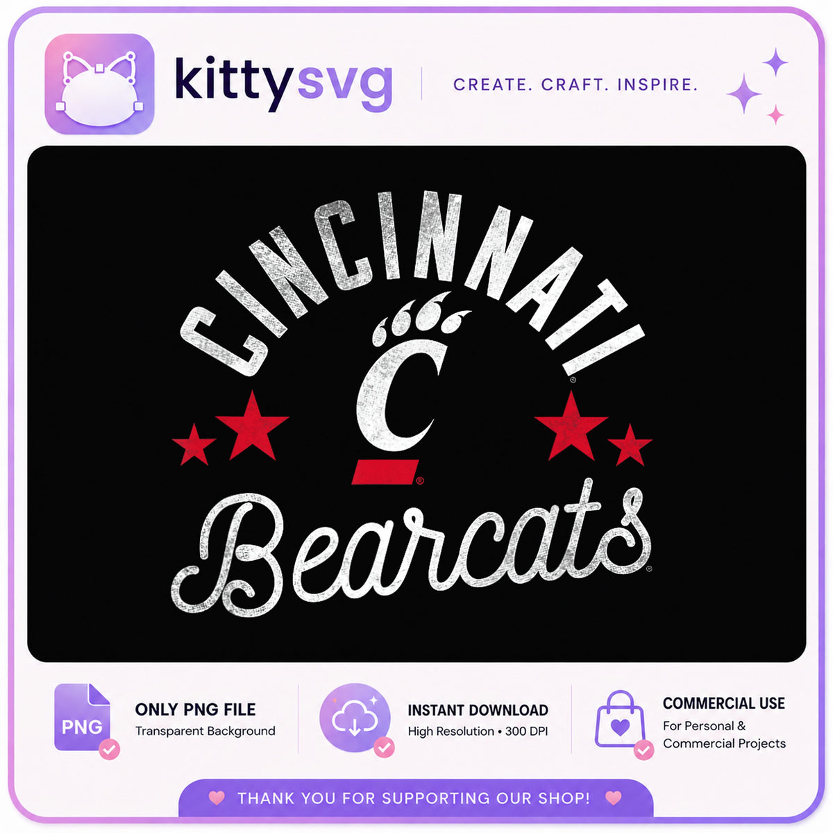 Cincinnati Bearcats PNG, UC Bearcats Logo, Football Team PNG