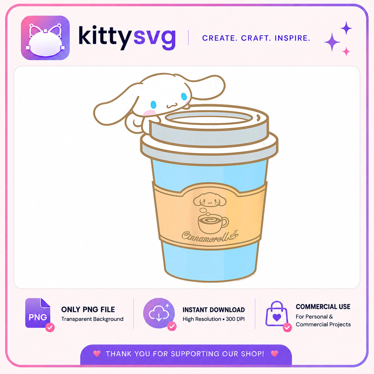 Cinnamoroll Coffee Cup PNG, Sanrio Clipart, Cute Dog PNG