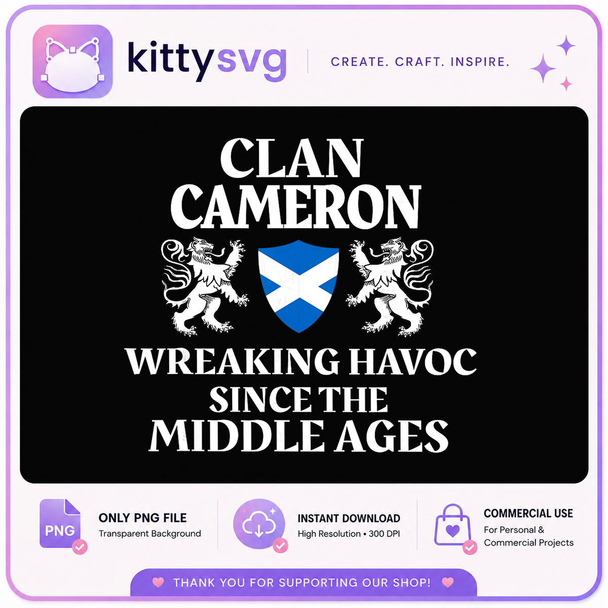 Clan Cameron Wreaking Havoc PNG, Scottish Clan PNG, Funny Scotland PNG