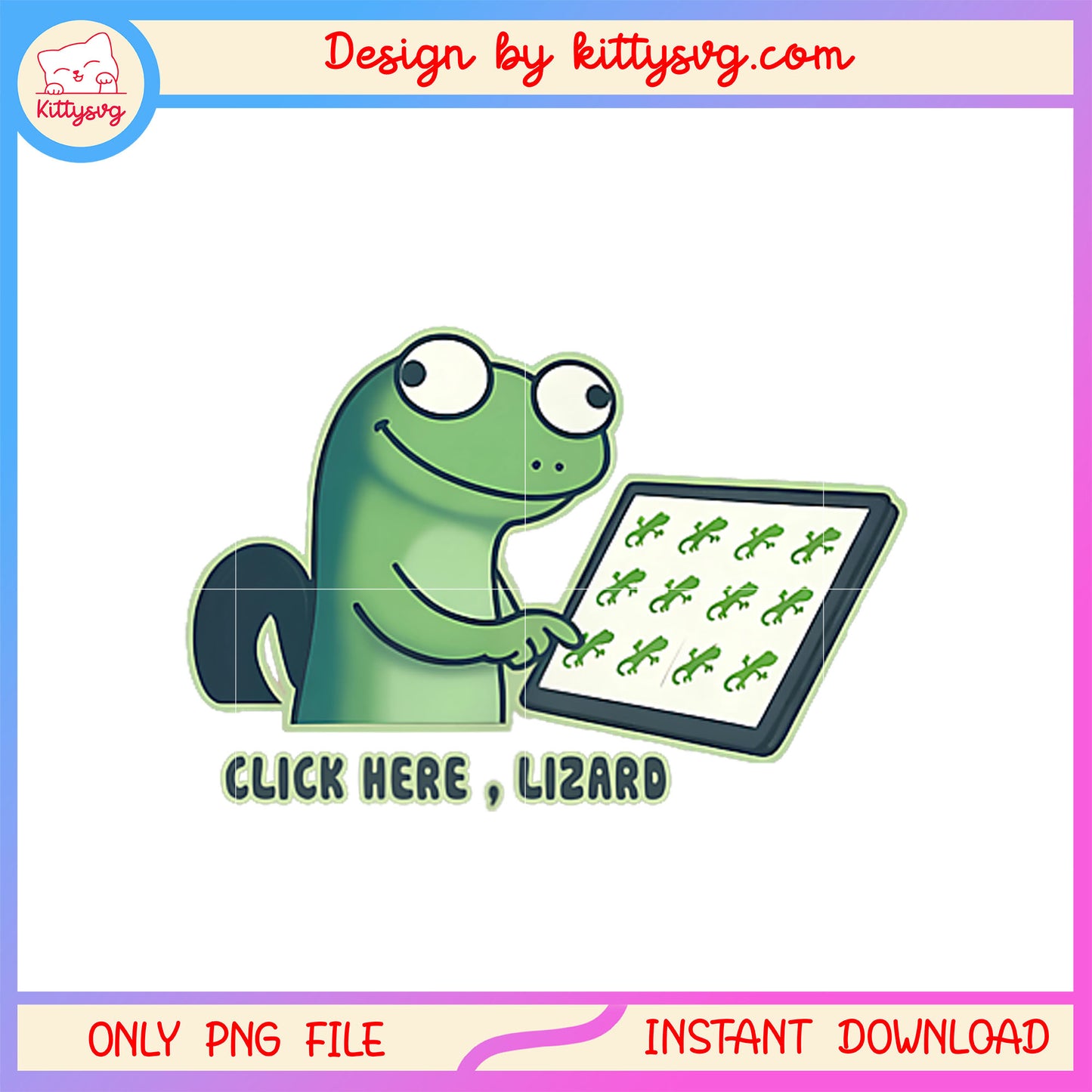 Click here lizard funny design png, lizard man meme png