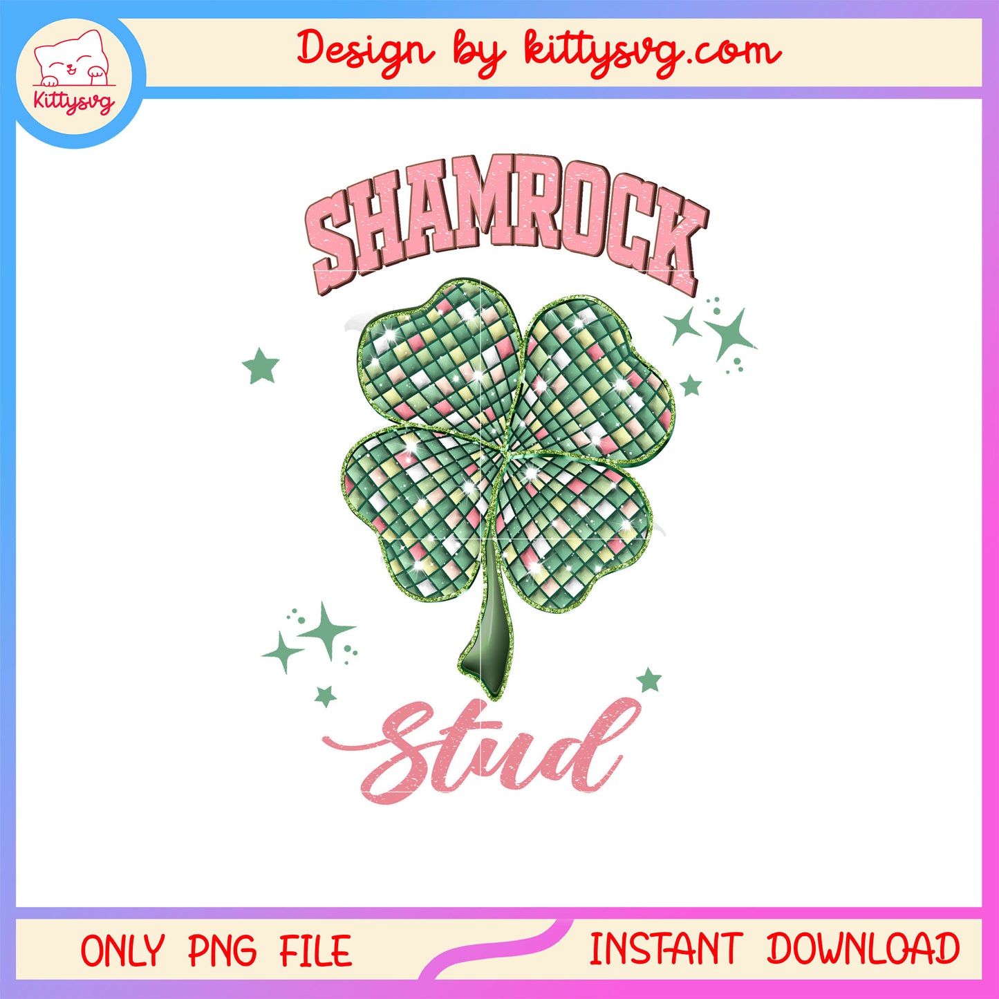 Clover stud twinkle patrick png, st patrick's day clover png