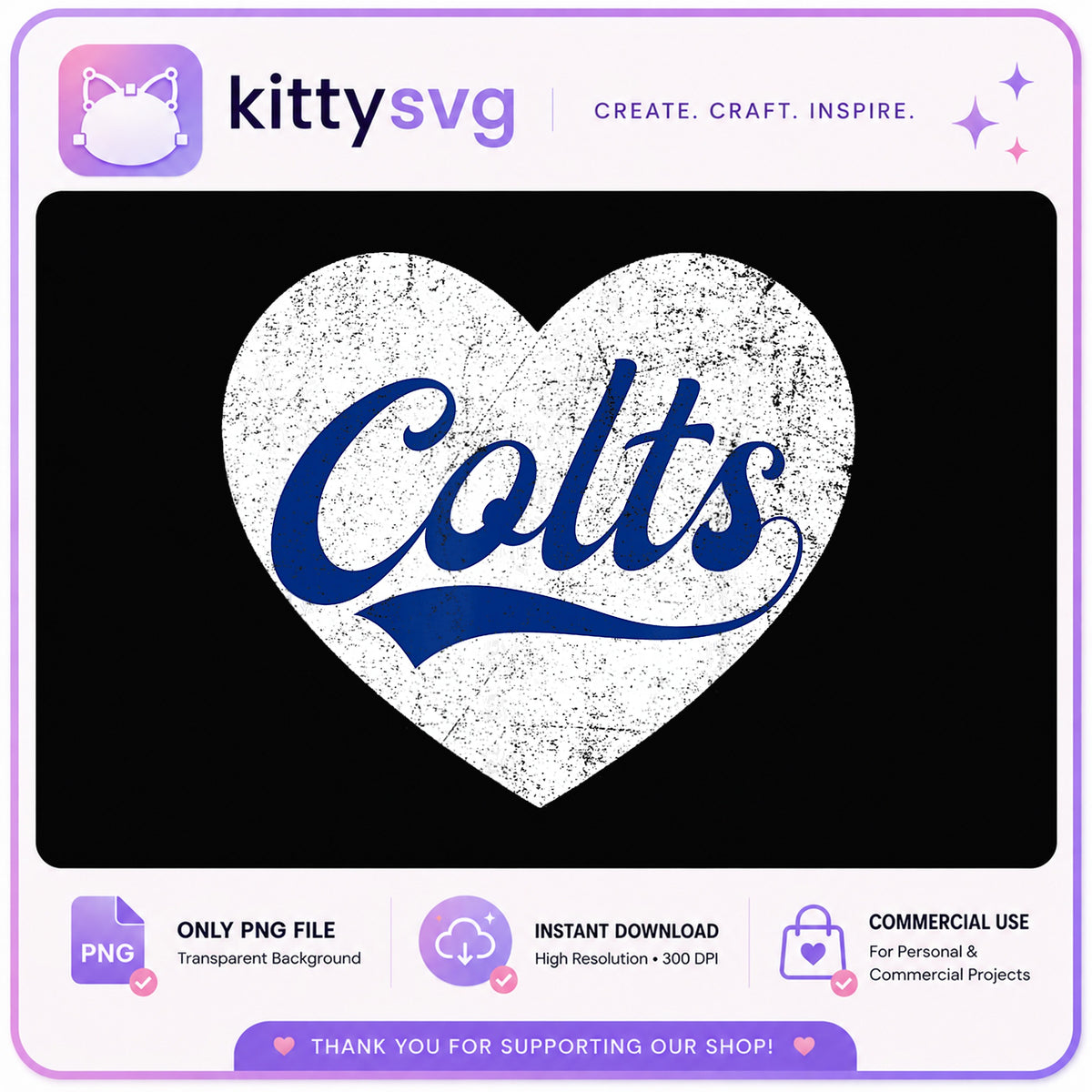 Colts Heart Distressed PNG, Football Team PNG, Grunge PNG