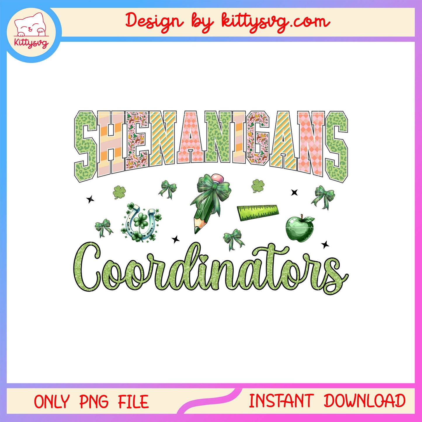 Coordinators green sticker png, st. patrick's day sticker png