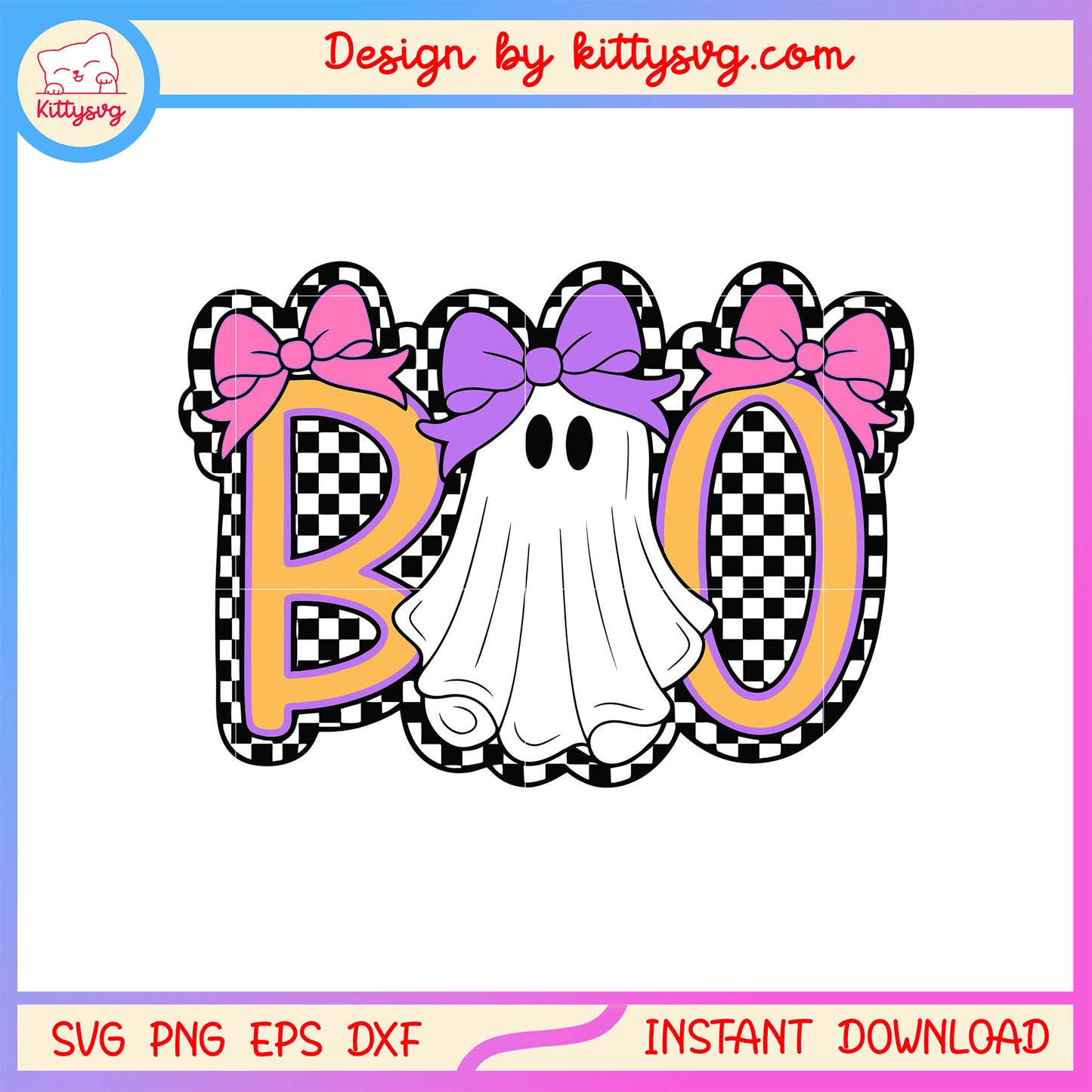 Coquette bow spooky boo design svg, spooky boo svg