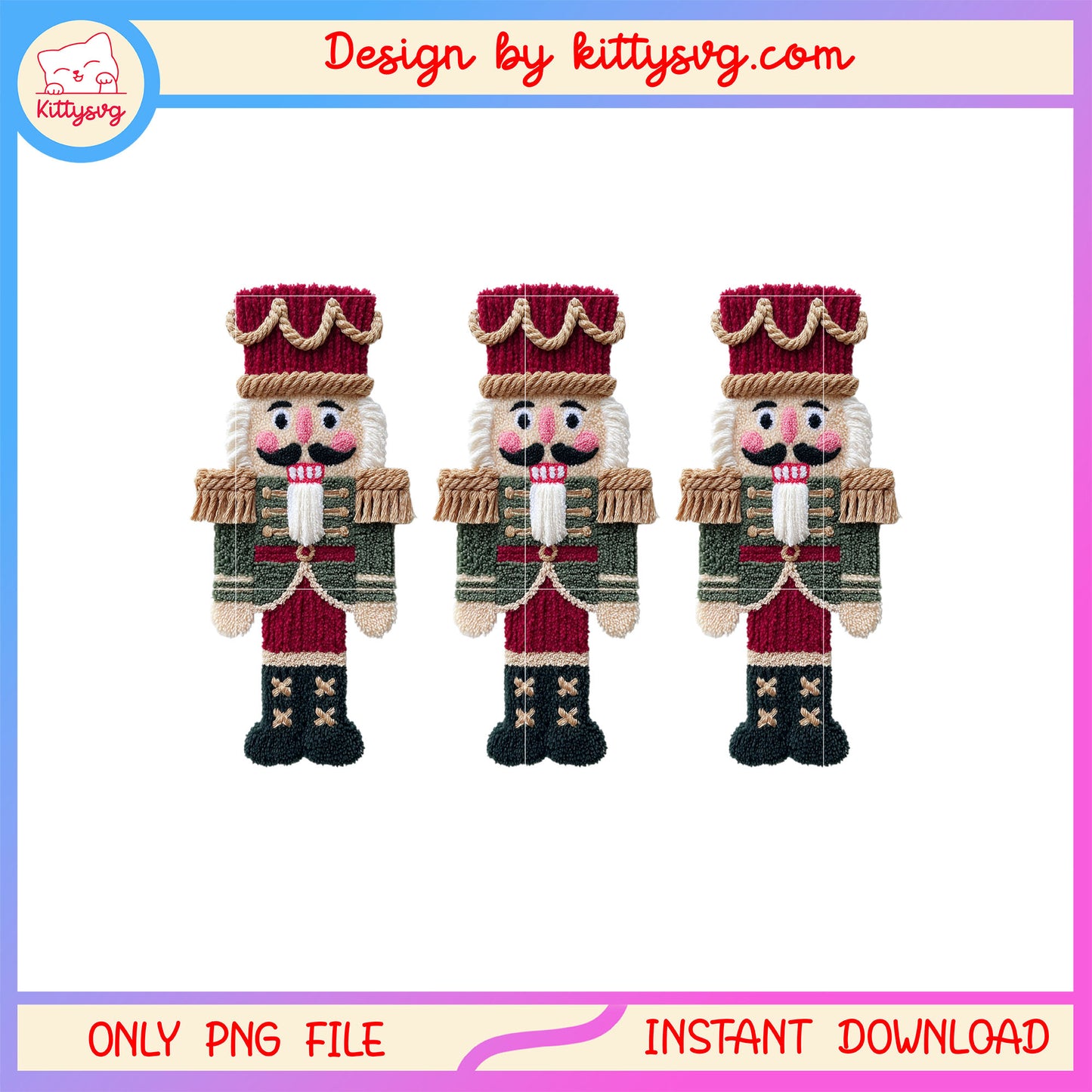 Coquette christmas nutcracker latch hook yarn crochet png, x mas png