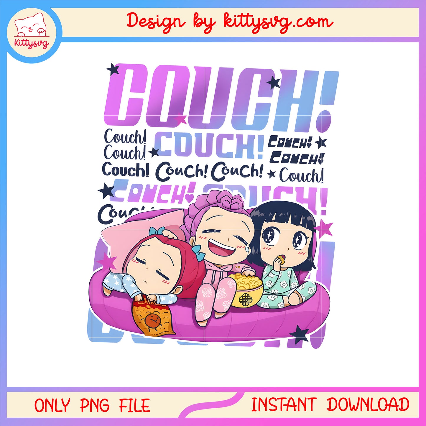 Couch cute kpop huntrix cartoon design png, kpop demon hunters movie png